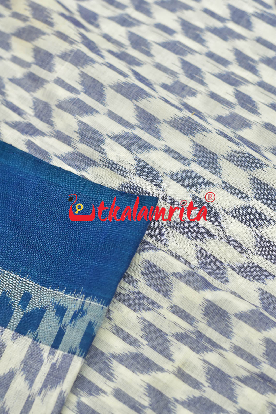 White Thikiri Sambalpuri Cotton (Fabric)