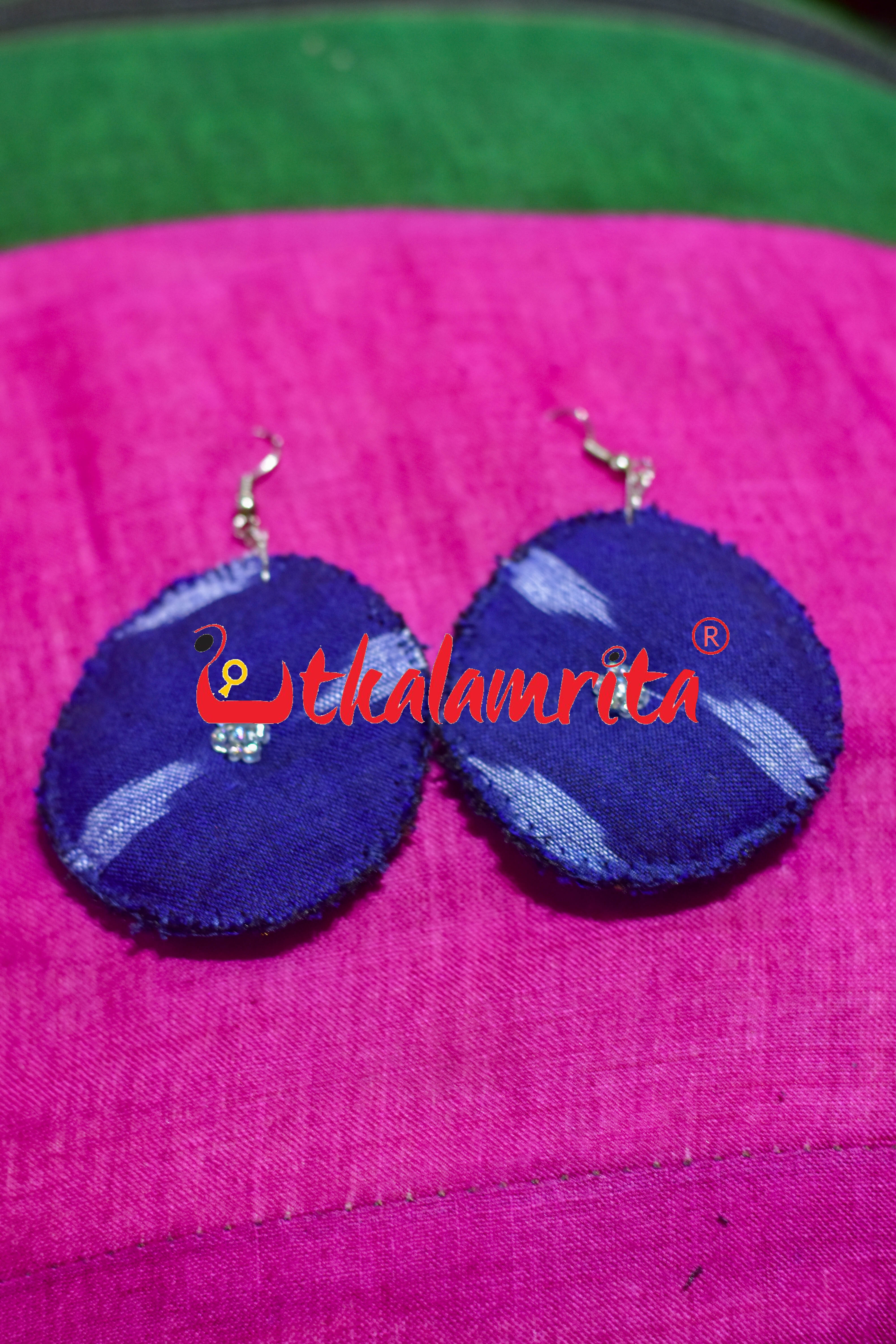 Blue Round Dots Earrings