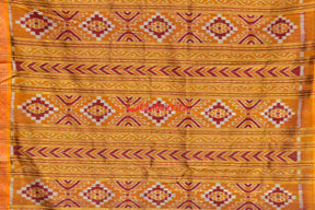 Magenta Patra Tribal Khandua Silk Saree