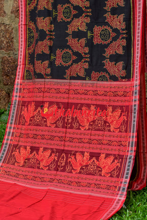 Black Pari Sambalpuri Cotton Saree