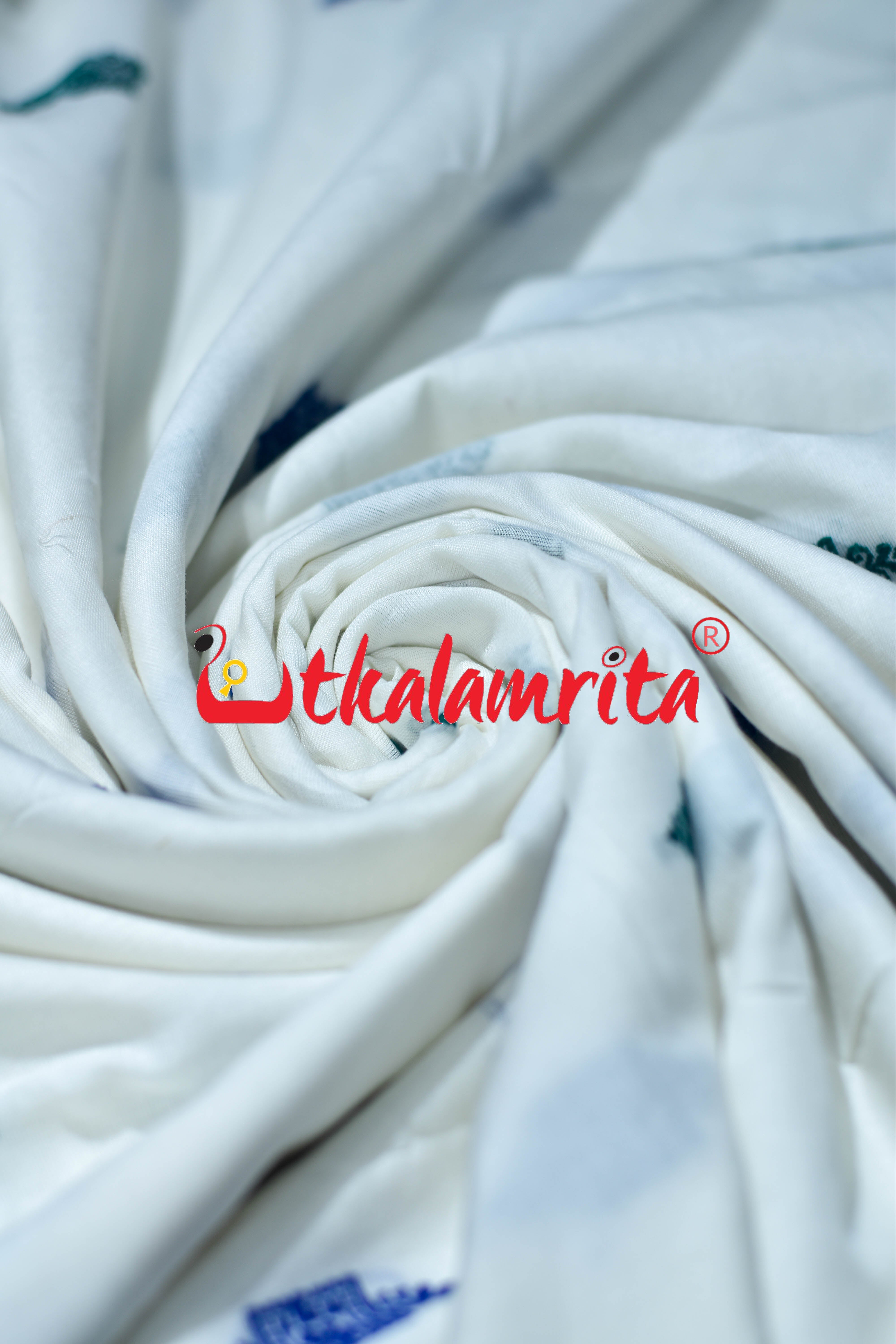 White Flower Buti Bomkai Cotton (Fabric)