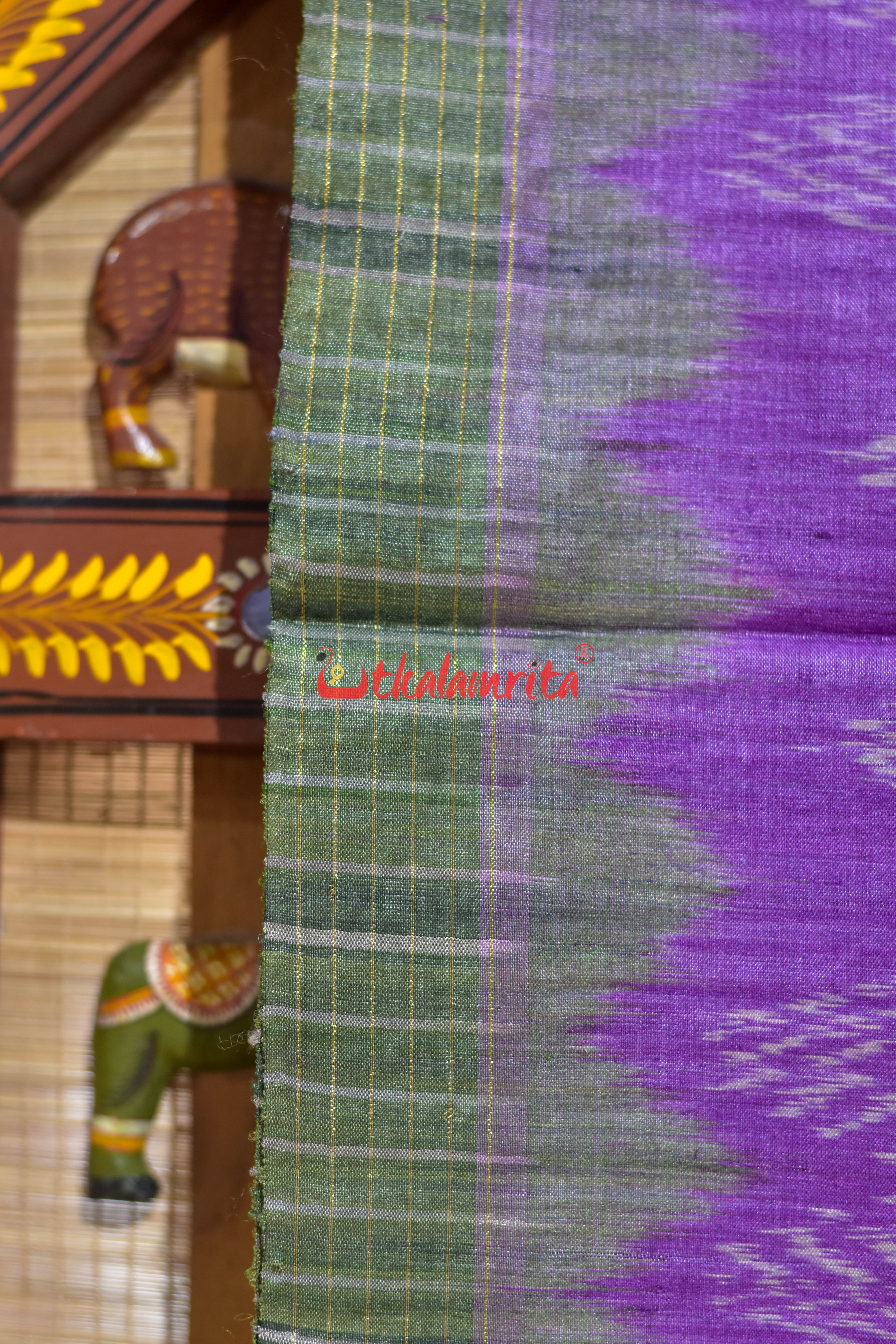 Purple Jhoti Chita Fine Gopalpur Tussar Silk Saree