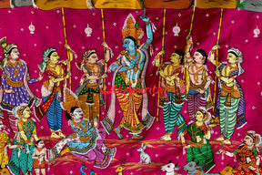 Giri Gobardhan Rani Pink Pattachitra Silk Saree