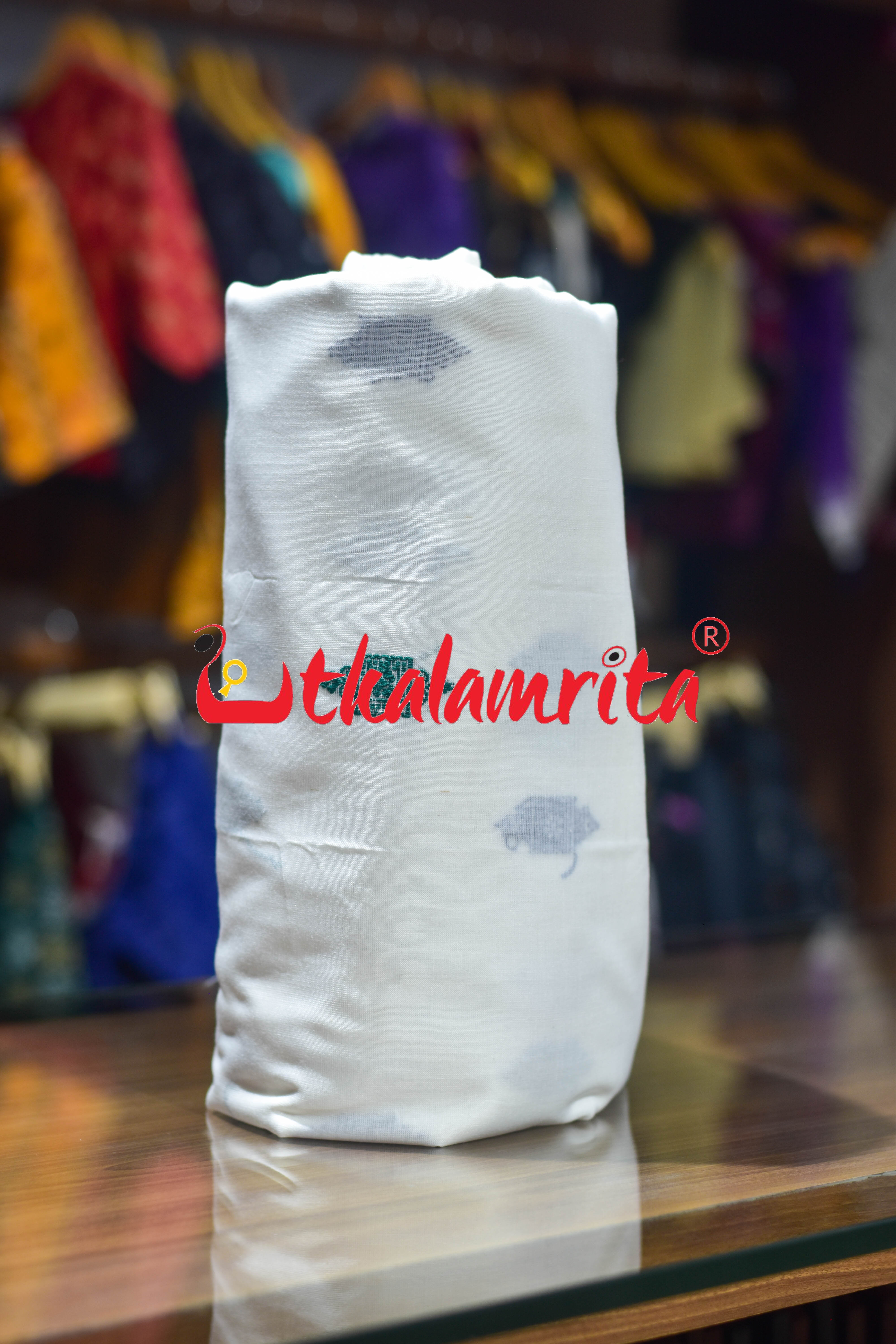 White Flower Buti Bomkai Cotton (Fabric)