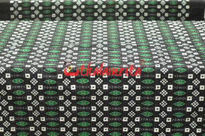 Black Pasapali Green Phula Sambalpuri Silk (Fabric)