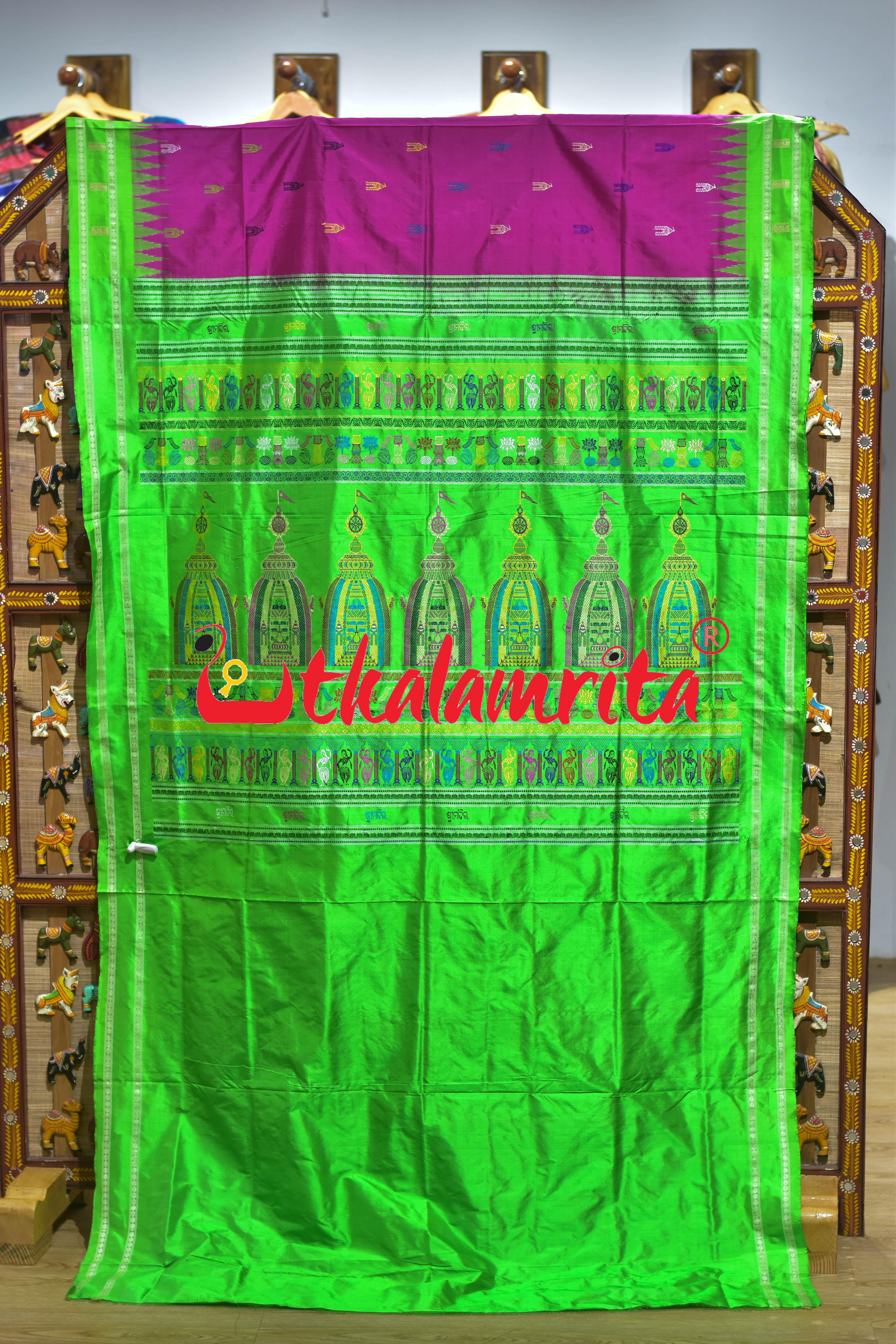 Srimandira Rani Green Bomkai Silk Saree