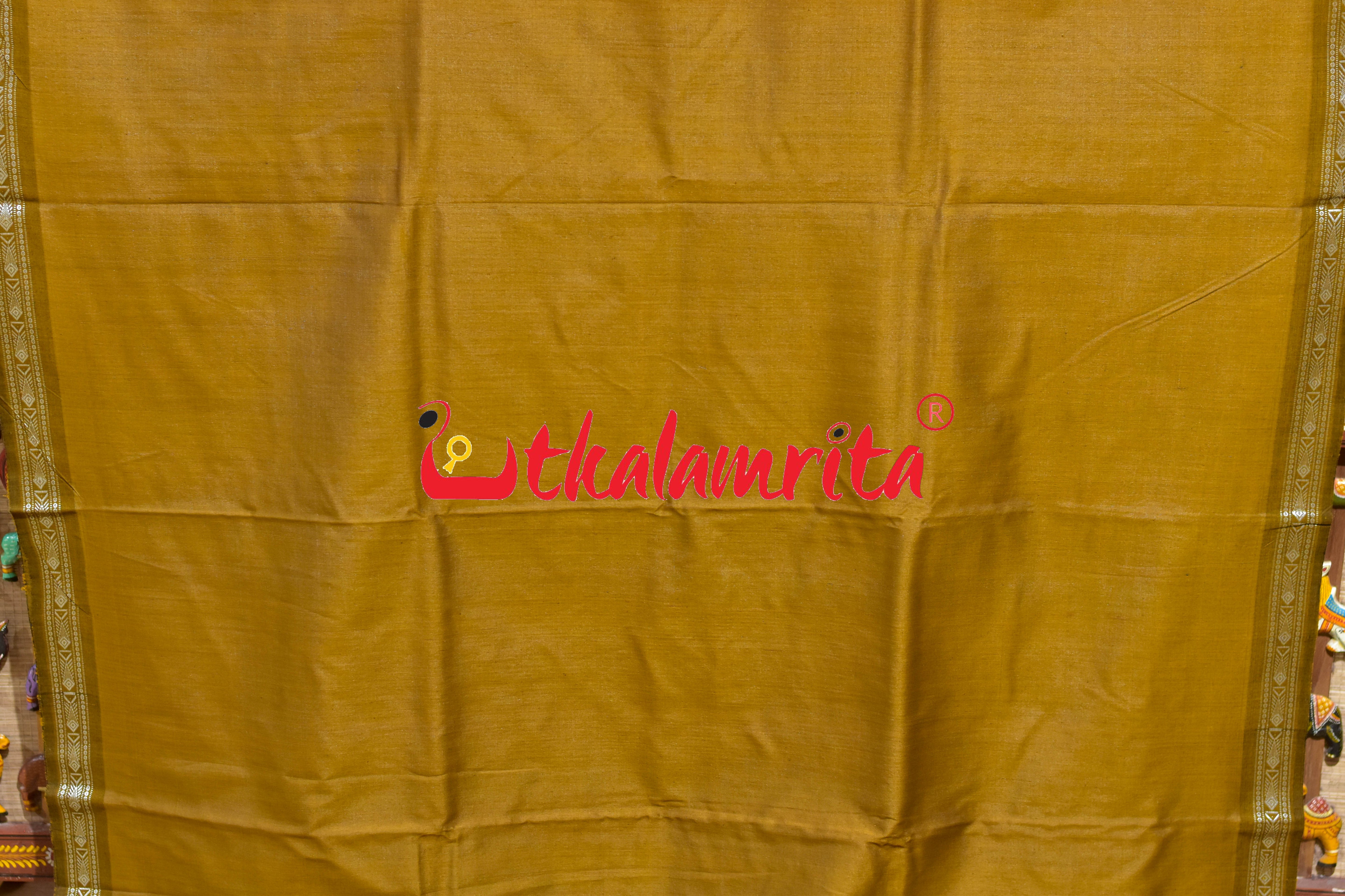 Red Mustard Deer Flower Anchal Gopalpur Tussar Saree