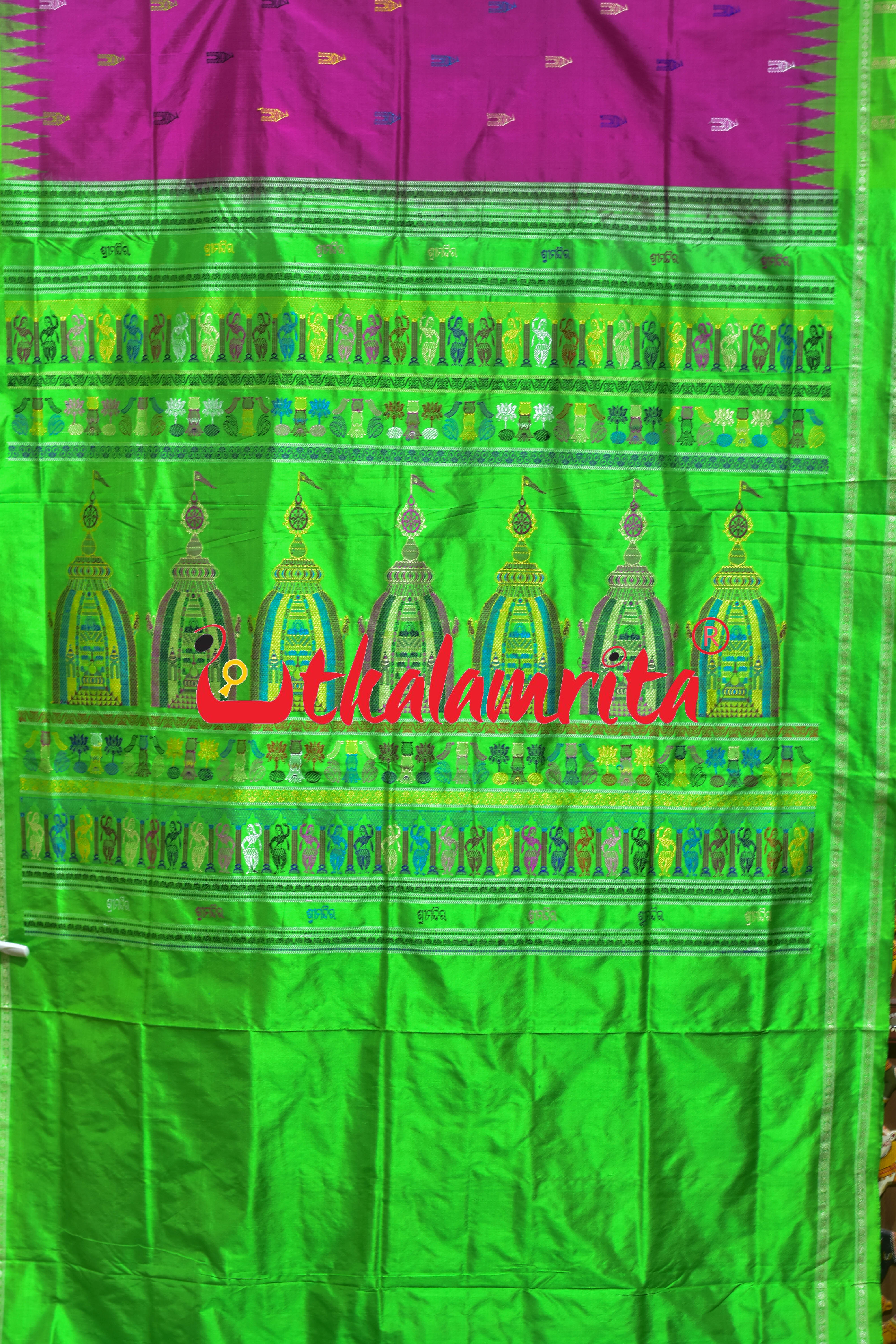 Srimandira Rani Green Bomkai Silk Saree