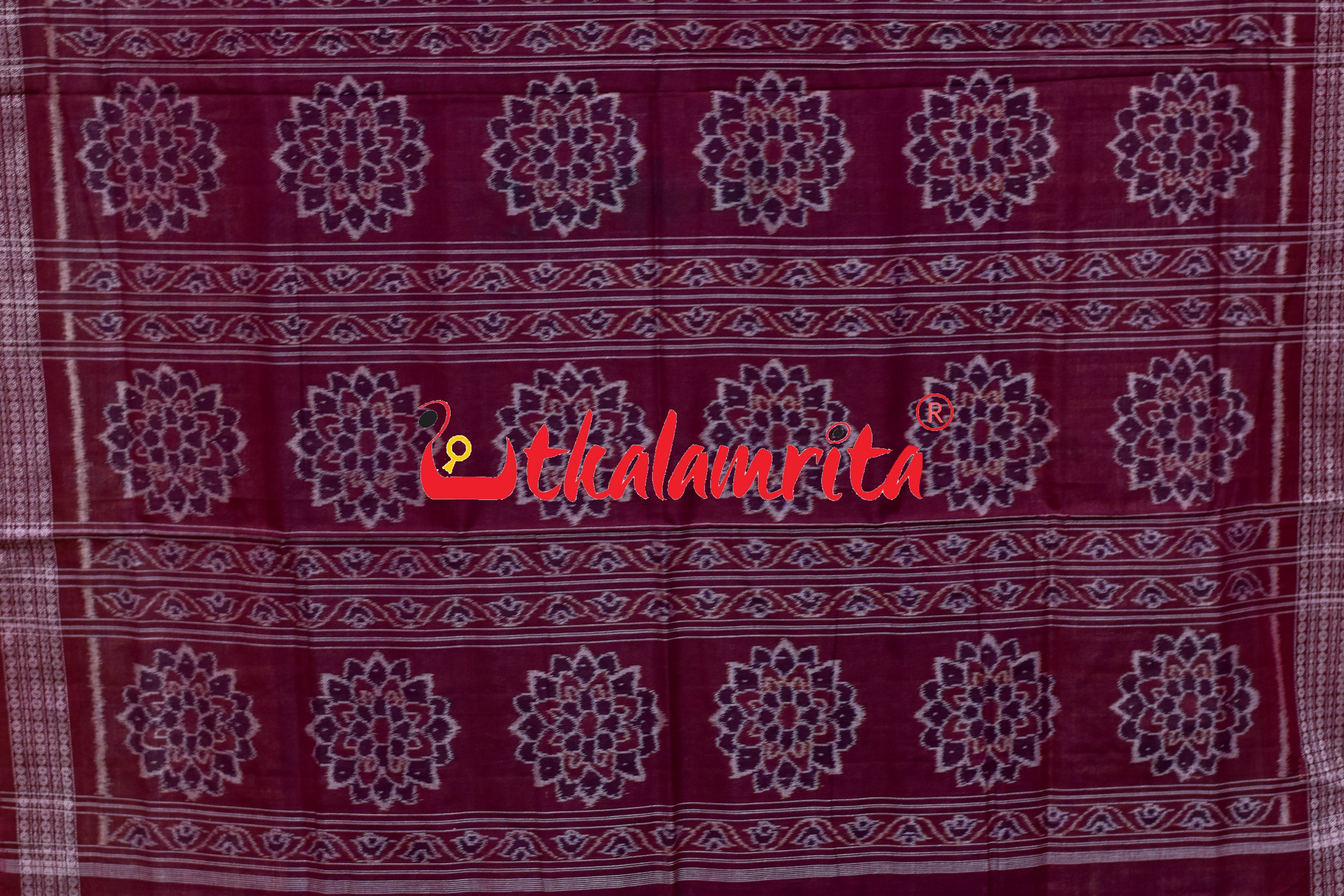 Blue Maroon Ghara Jharaka Sambalpuri Cotton Saree
