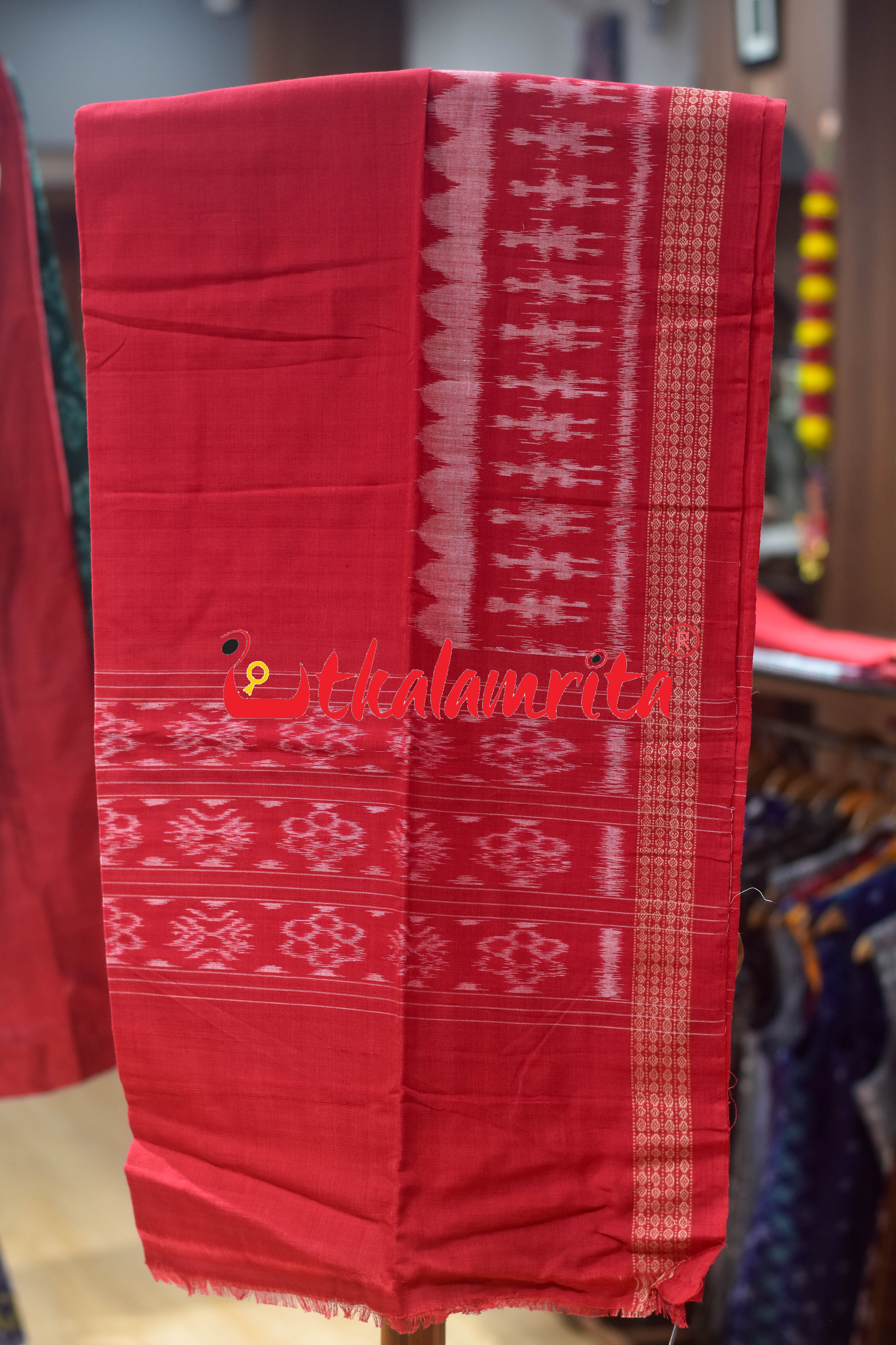 Green Red S Bandha Cotton Dress Set