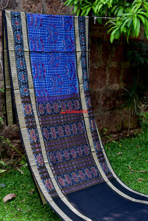 Peacocks Sambalpuri Bandha Cotton Saree