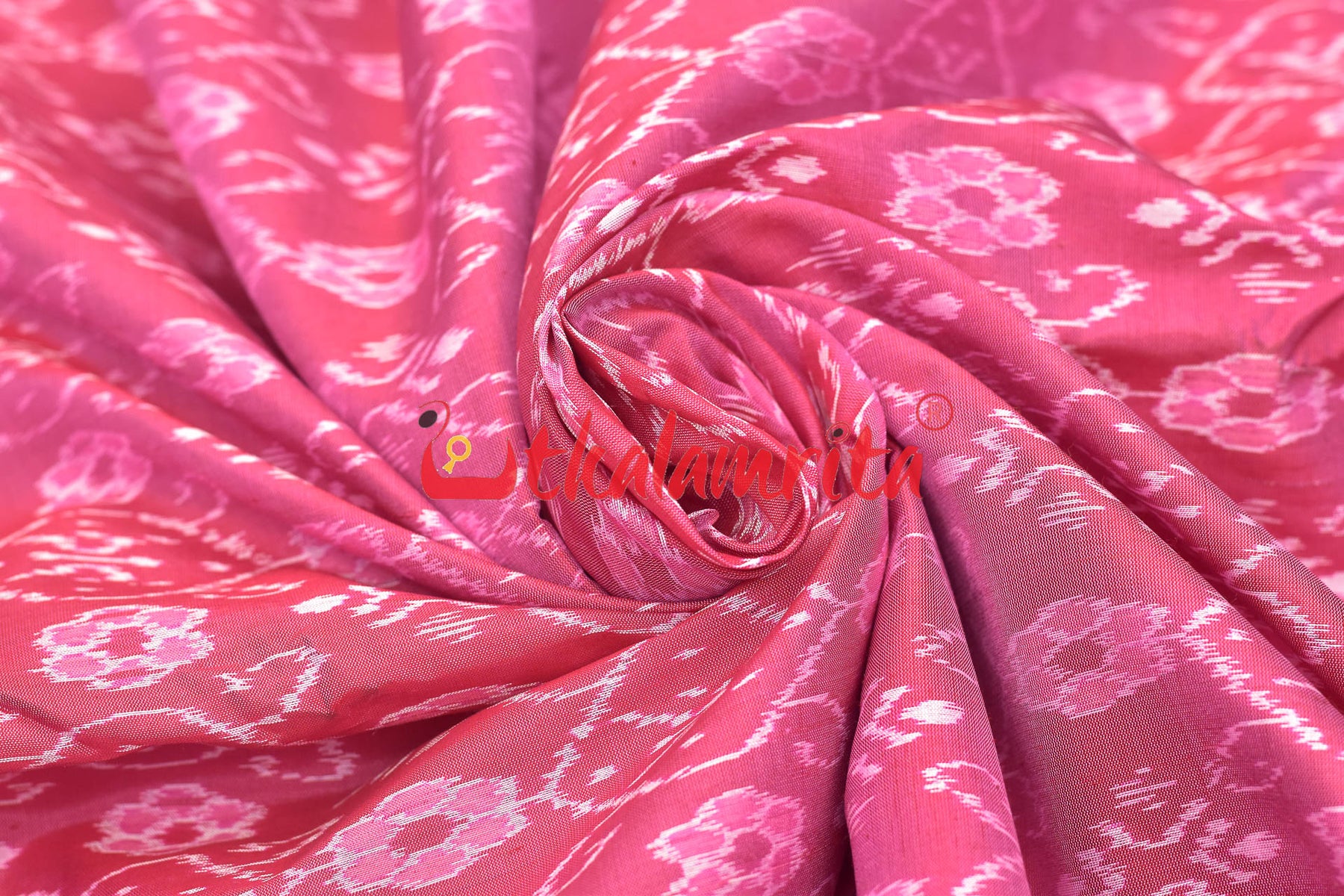 Old Rose Phula Thikiri Sambalpuri Silk (Fabric)