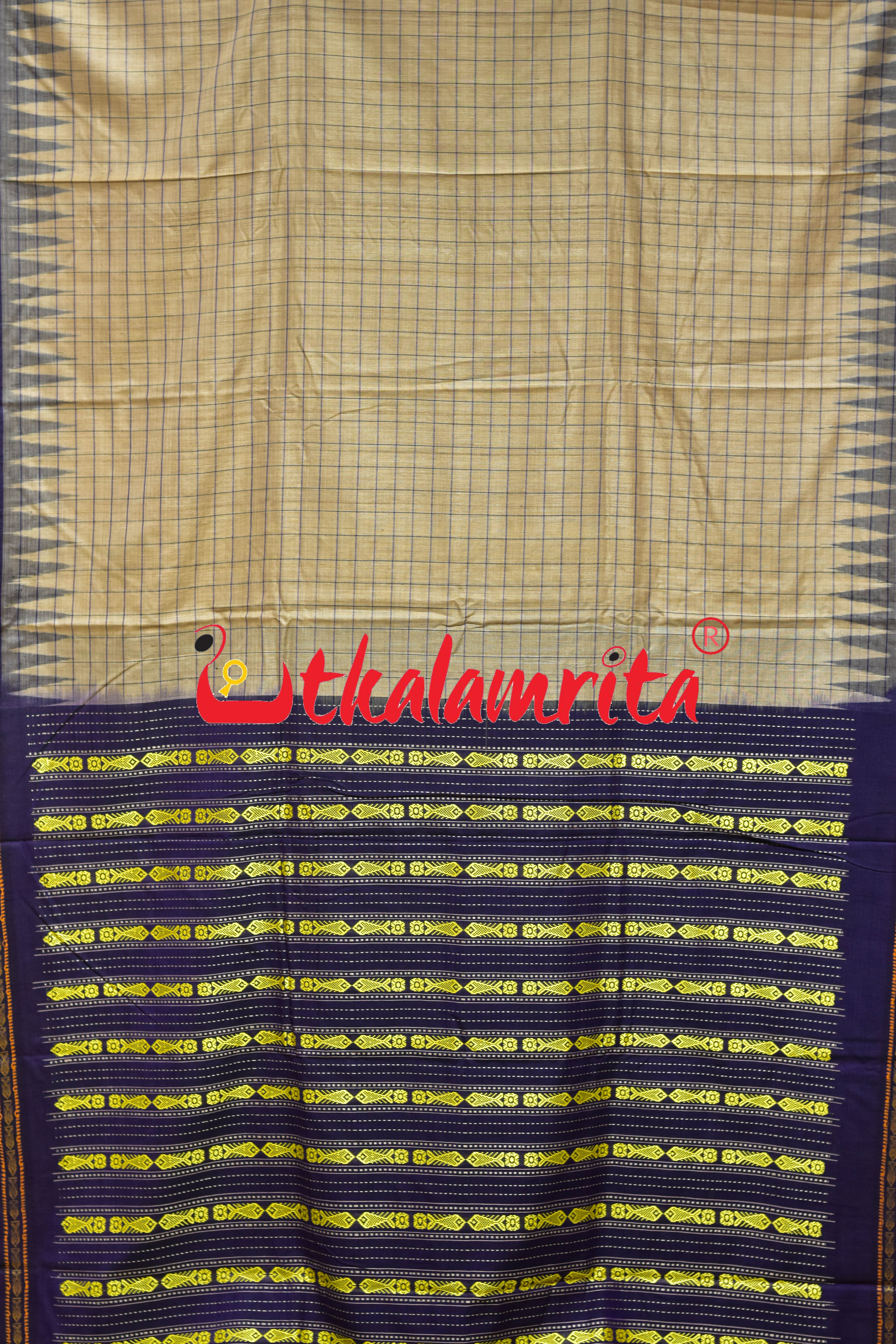 Bapta Cotton Gopalpur Tussar Body Checks Ghee Purple Saree