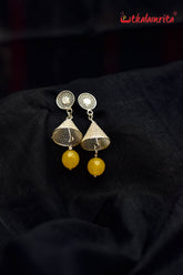 Conical Silver with Yellow Balls (Earring Tops)