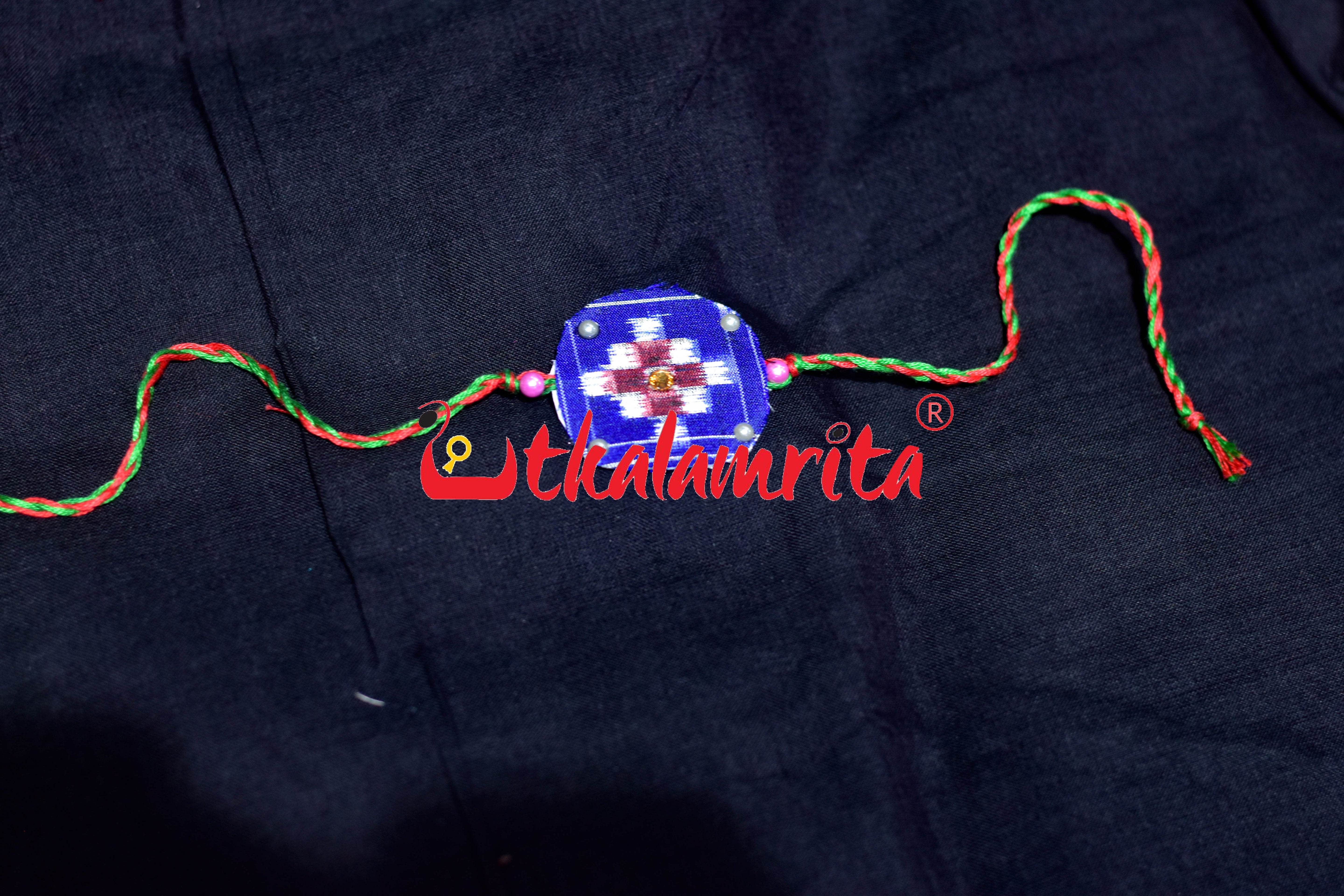 Blue Red Pasapali (Ikat Rakhi) (Copy)