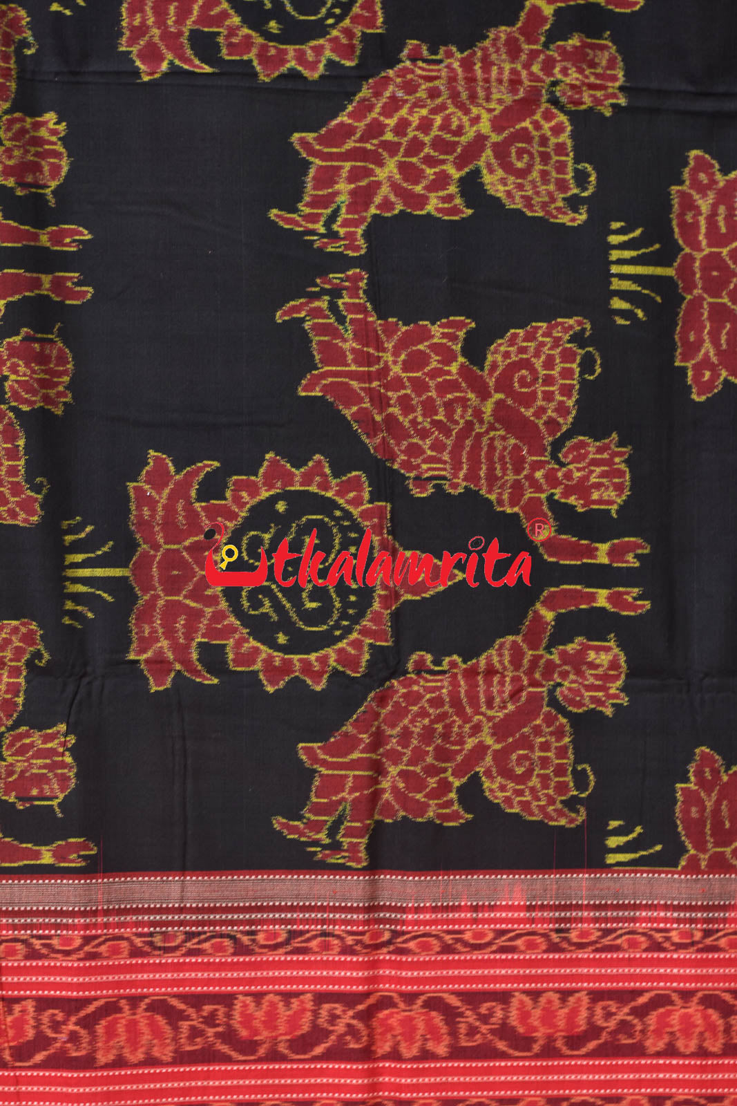 Black Pari Sambalpuri Cotton Saree