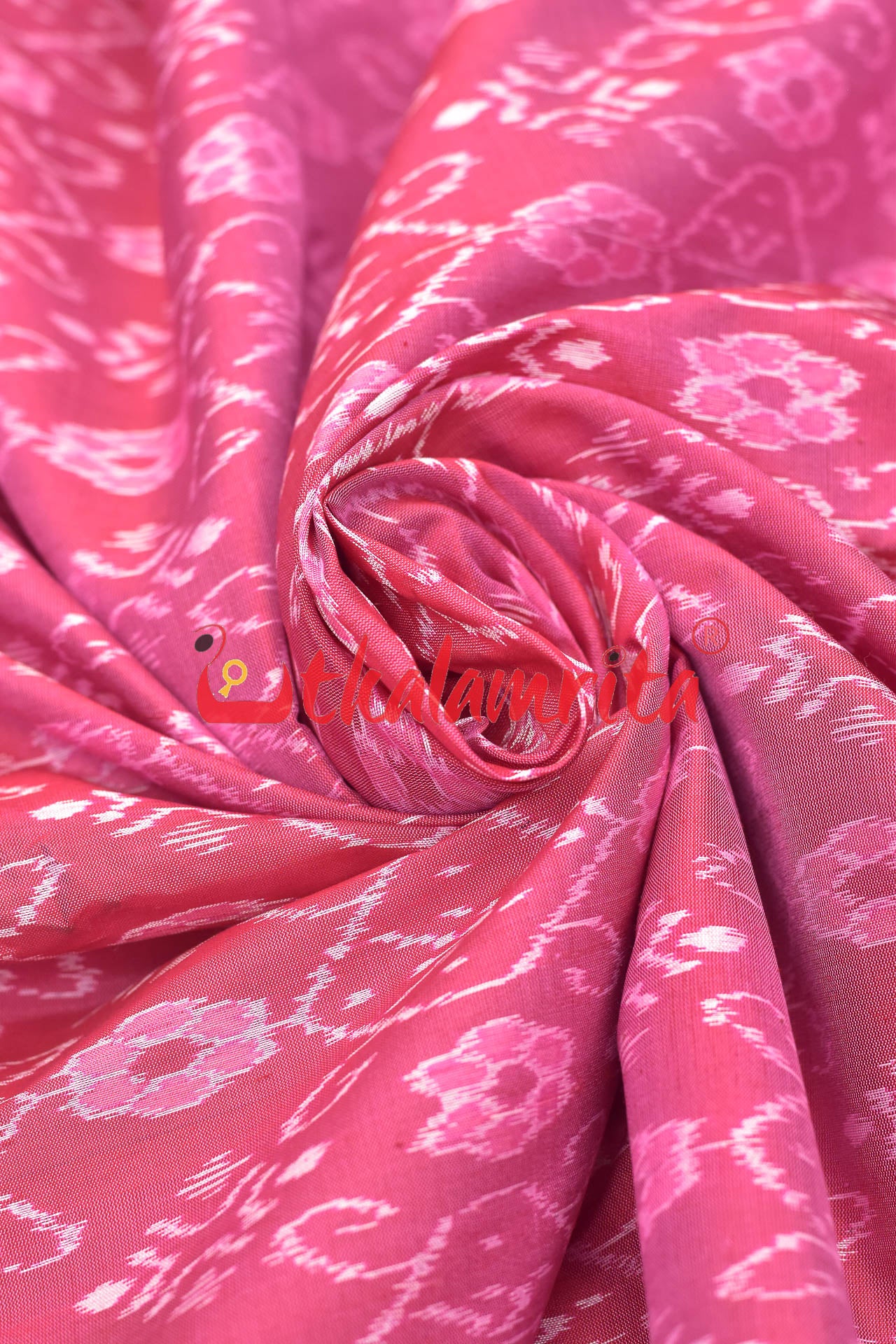 Old Rose Phula Thikiri Sambalpuri Silk (Fabric)