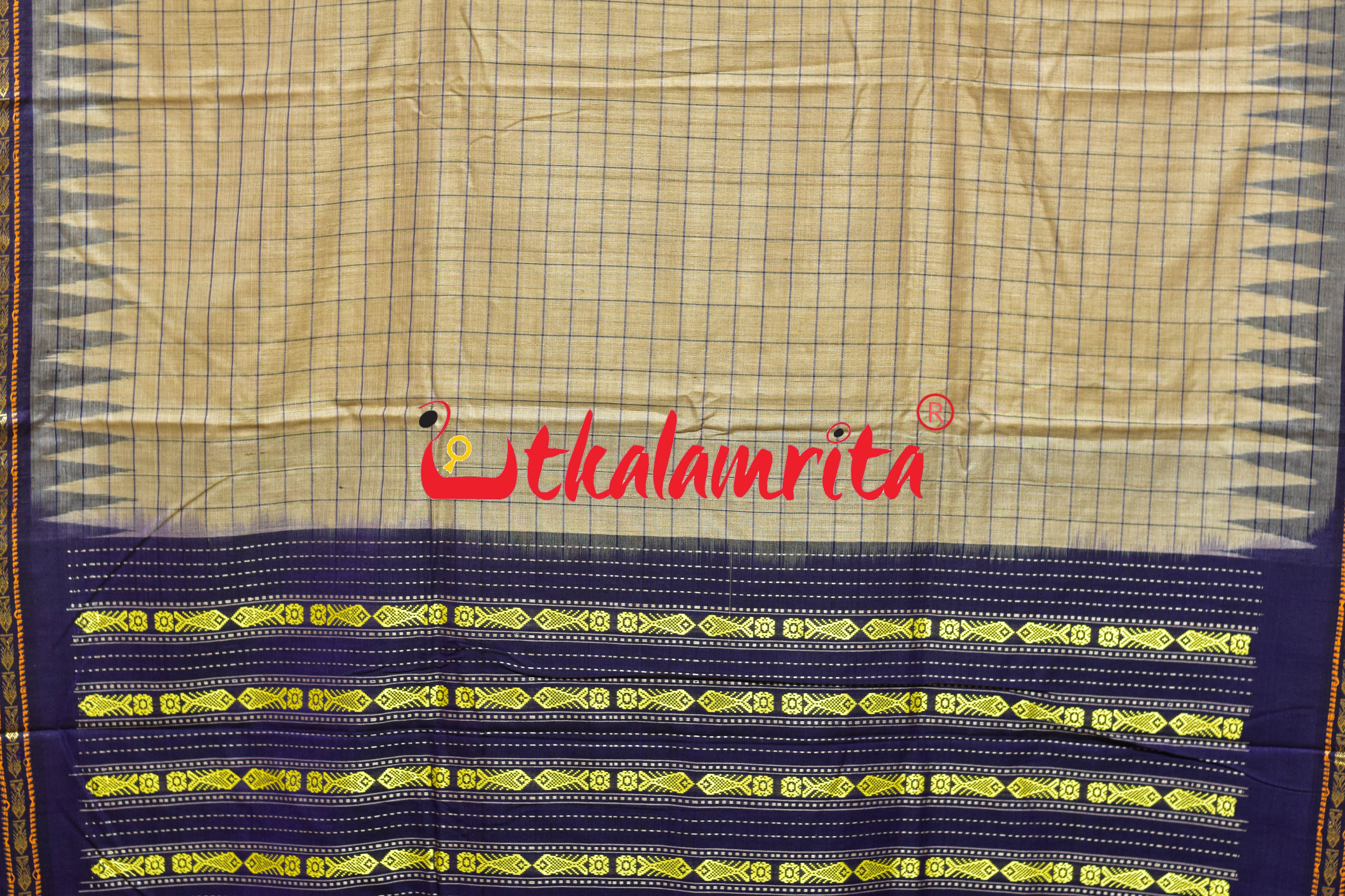 Bapta Cotton Gopalpur Tussar Body Checks Ghee Purple Saree