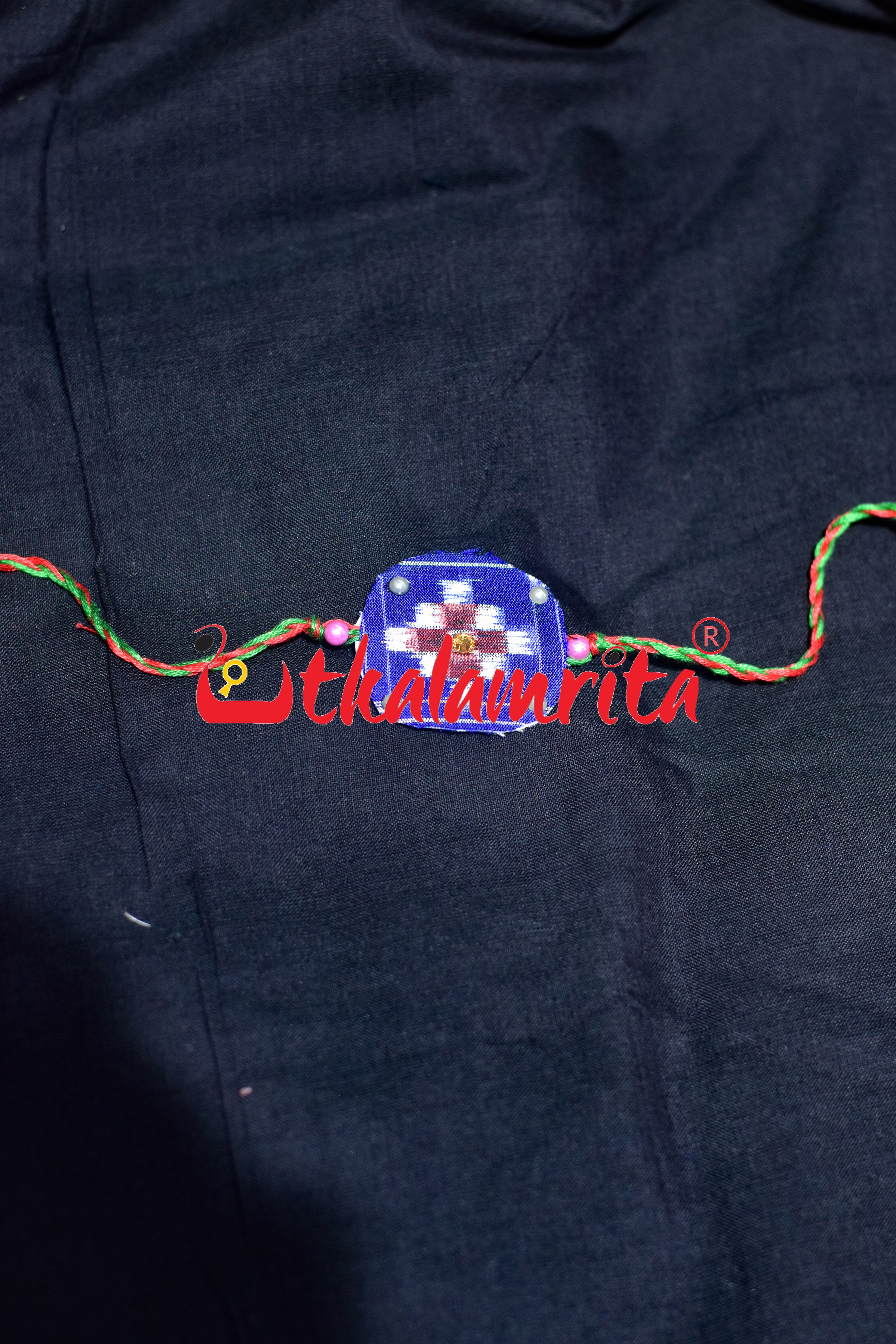 Blue Red Pasapali (Ikat Rakhi) (Copy)