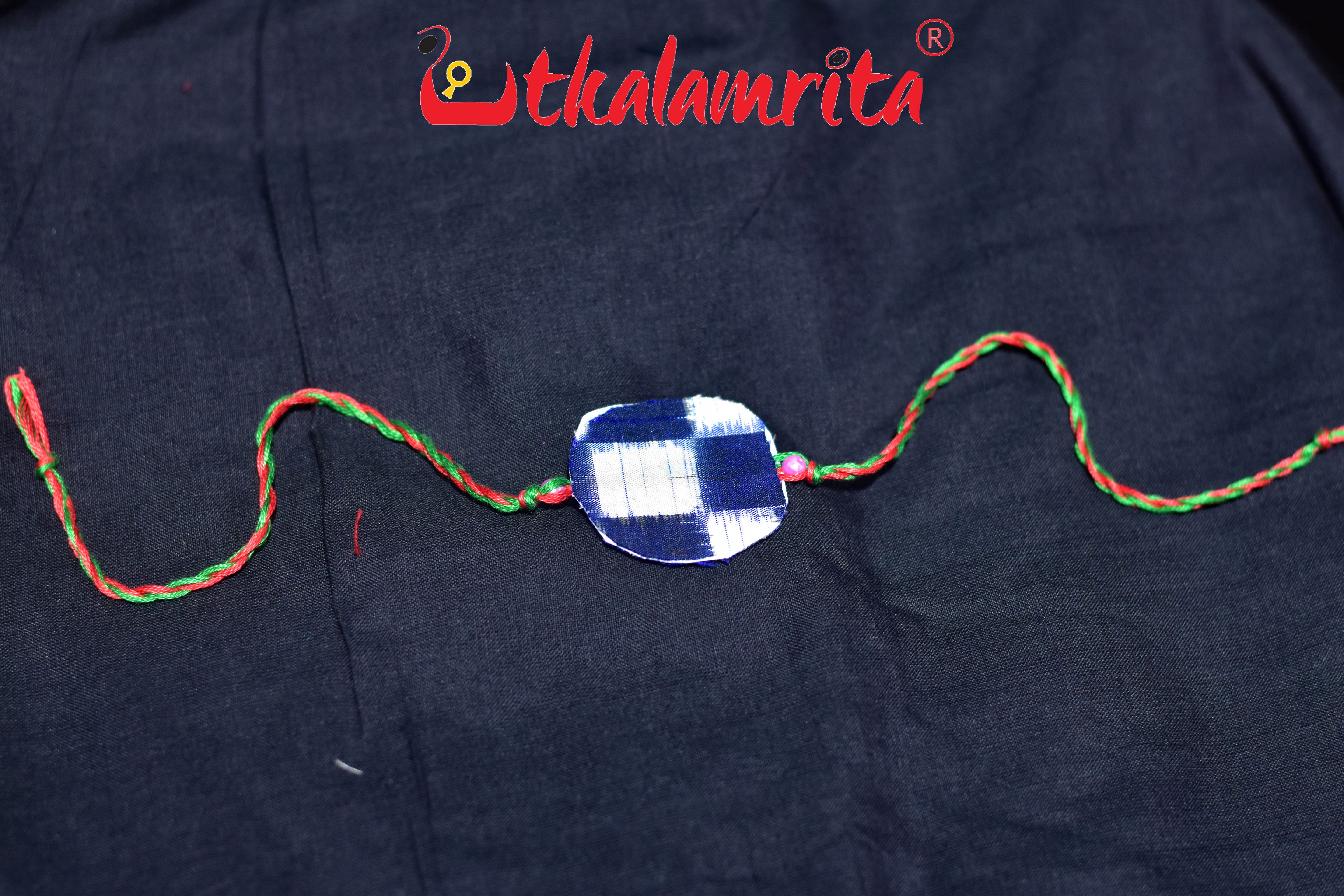 Blue Red Pasapali (Ikat Rakhi)