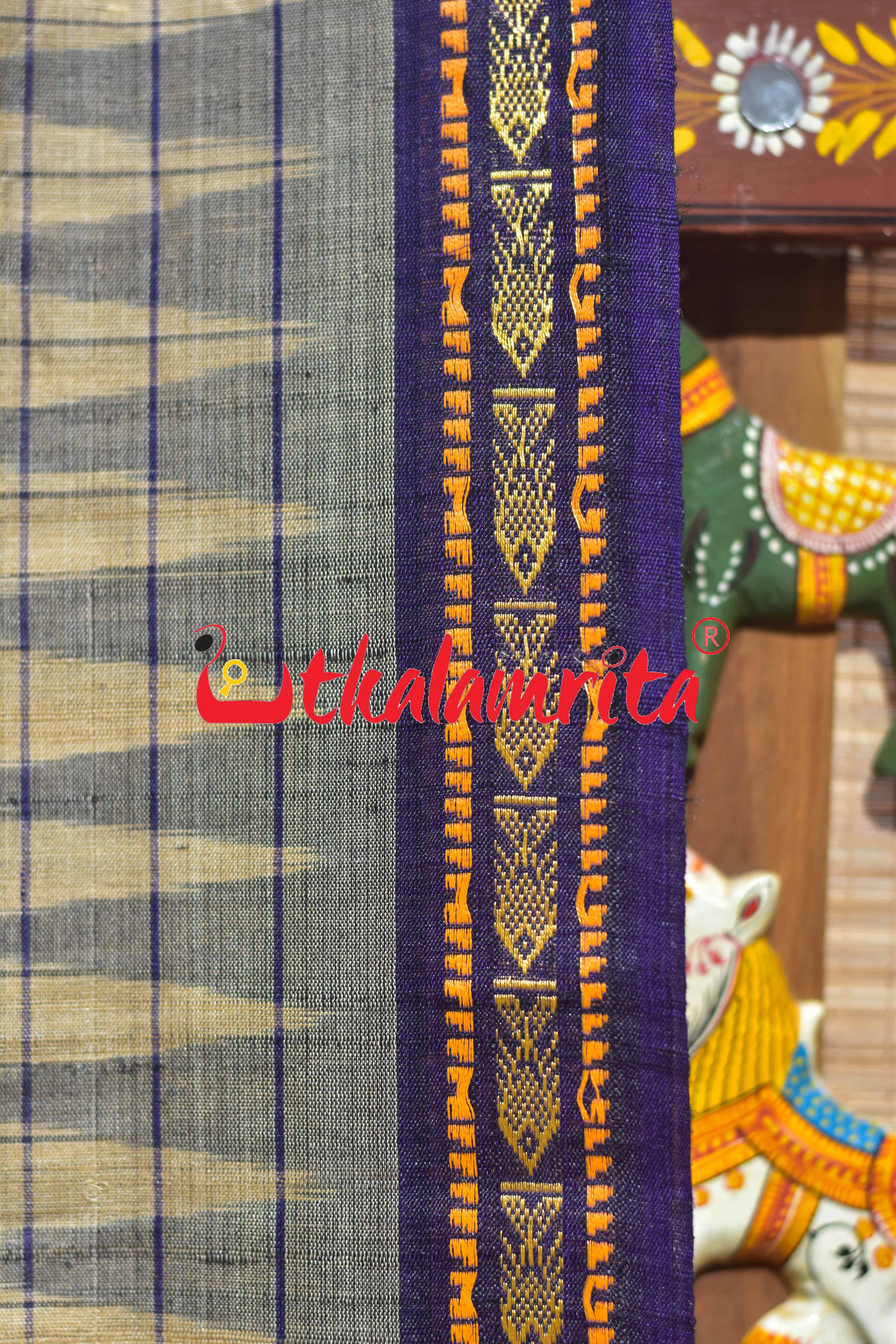 Bapta Cotton Gopalpur Tussar Body Checks Ghee Purple Saree