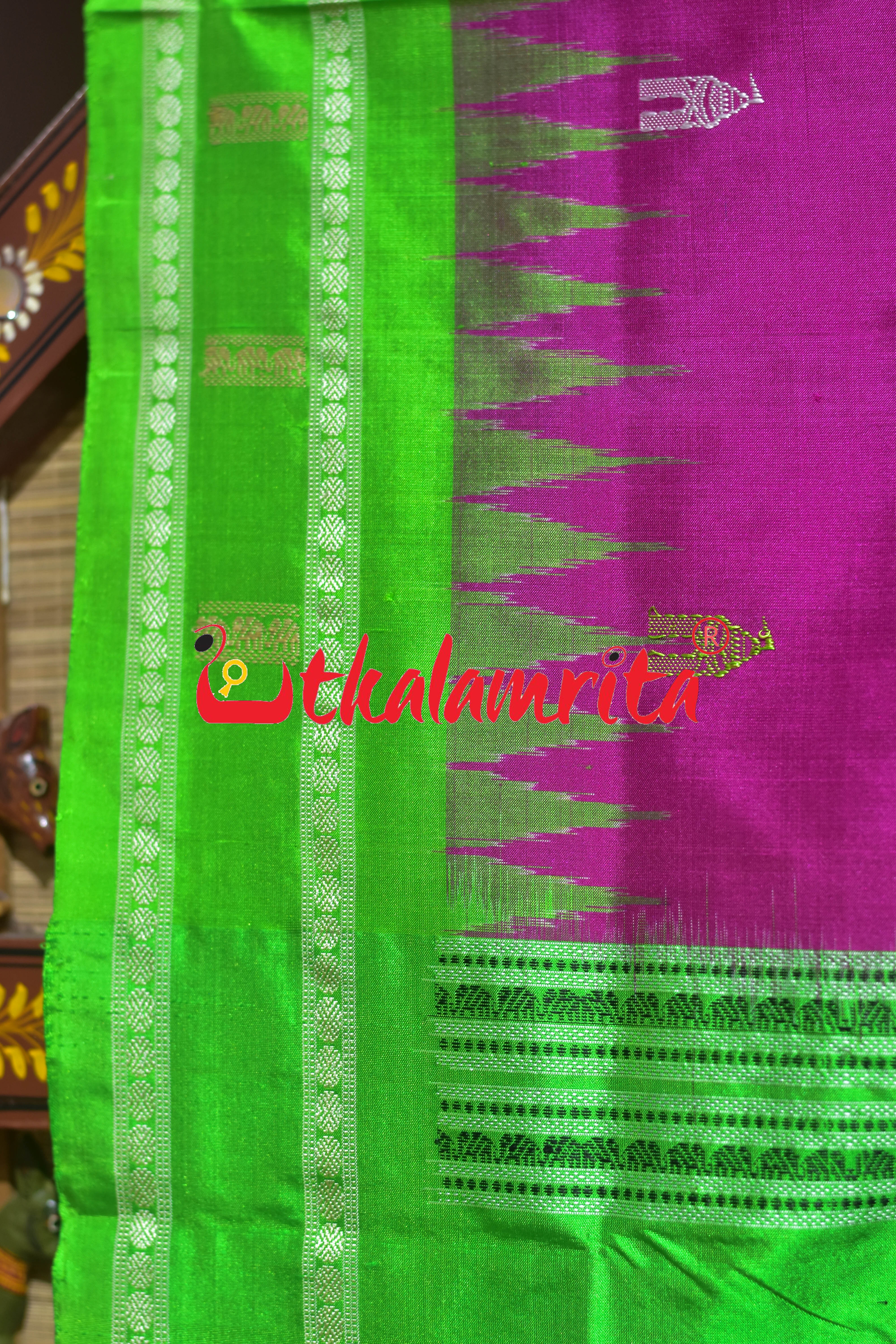 Srimandira Rani Green Bomkai Silk Saree