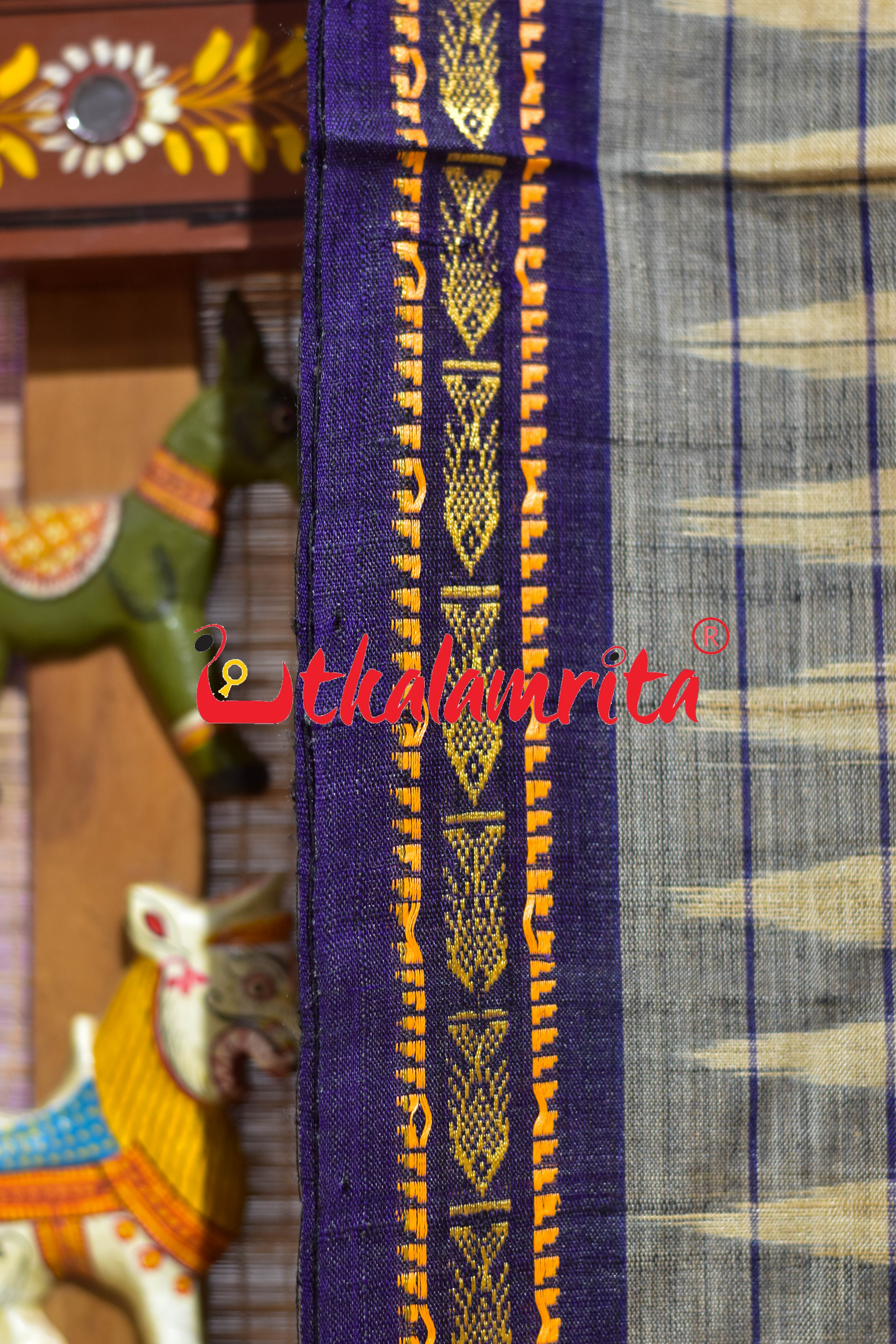 Bapta Cotton Gopalpur Tussar Body Checks Ghee Purple Saree