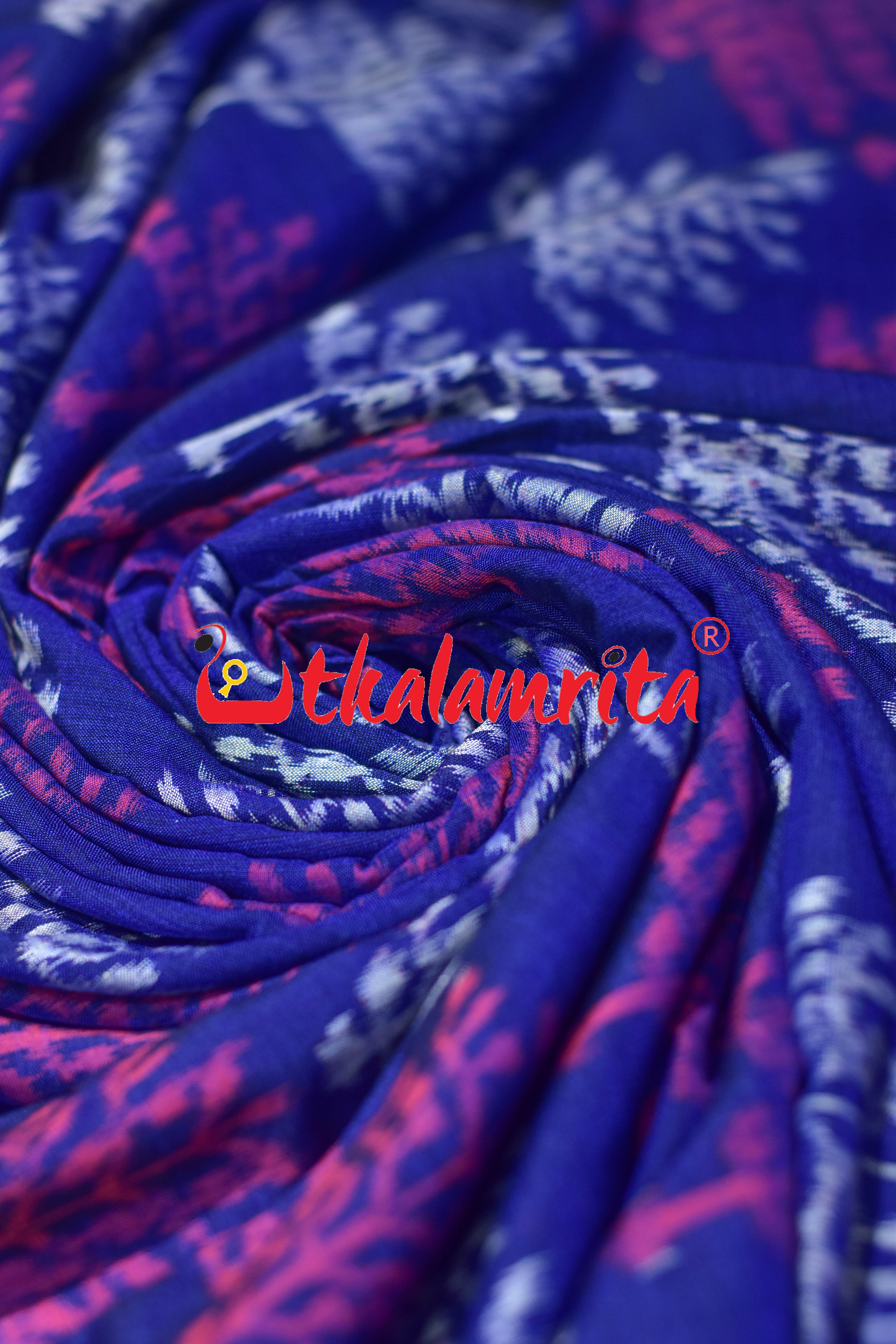 Blue Gachha Sambalpuri Cotton (Fabric)