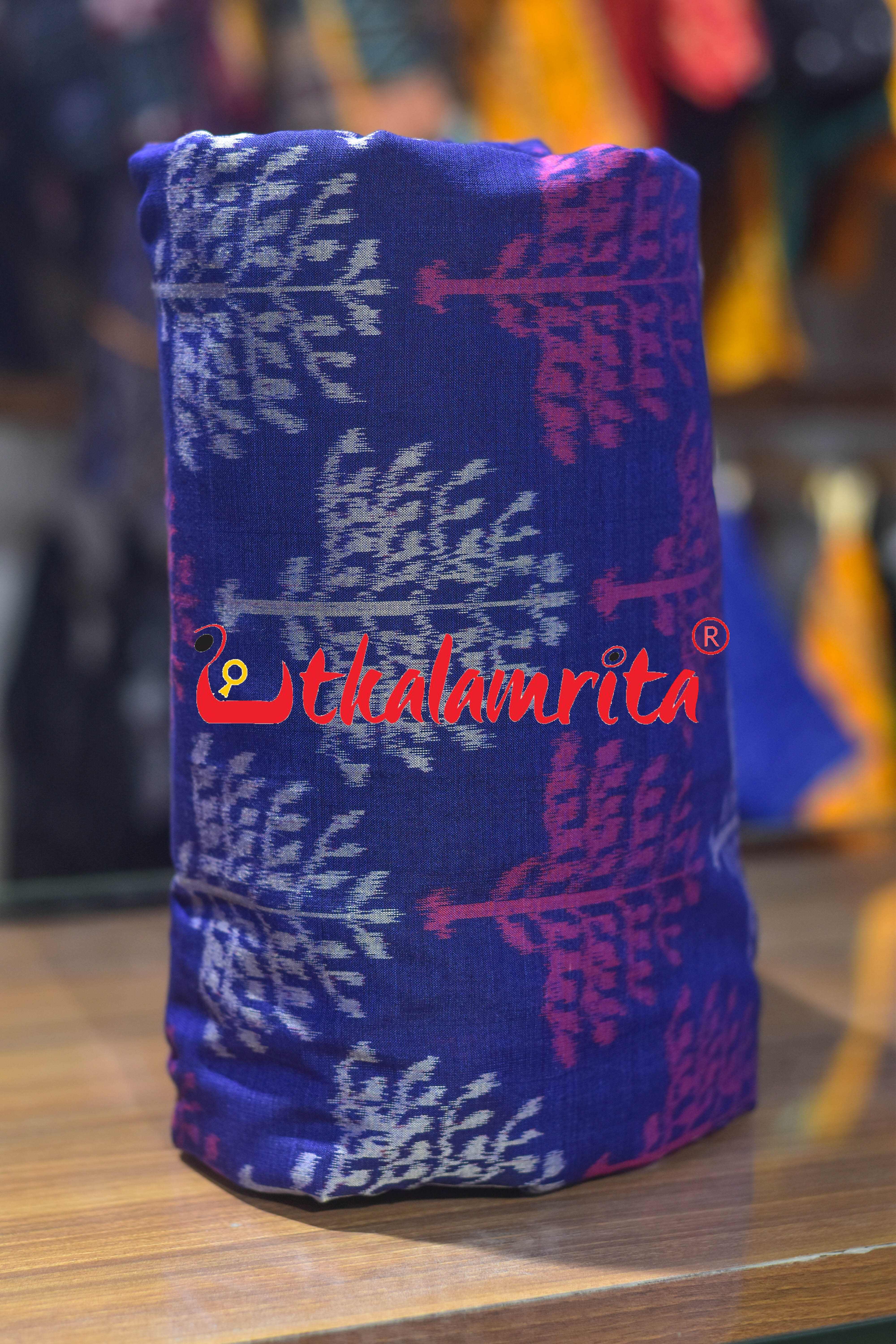 Blue Gachha Sambalpuri Cotton (Fabric)