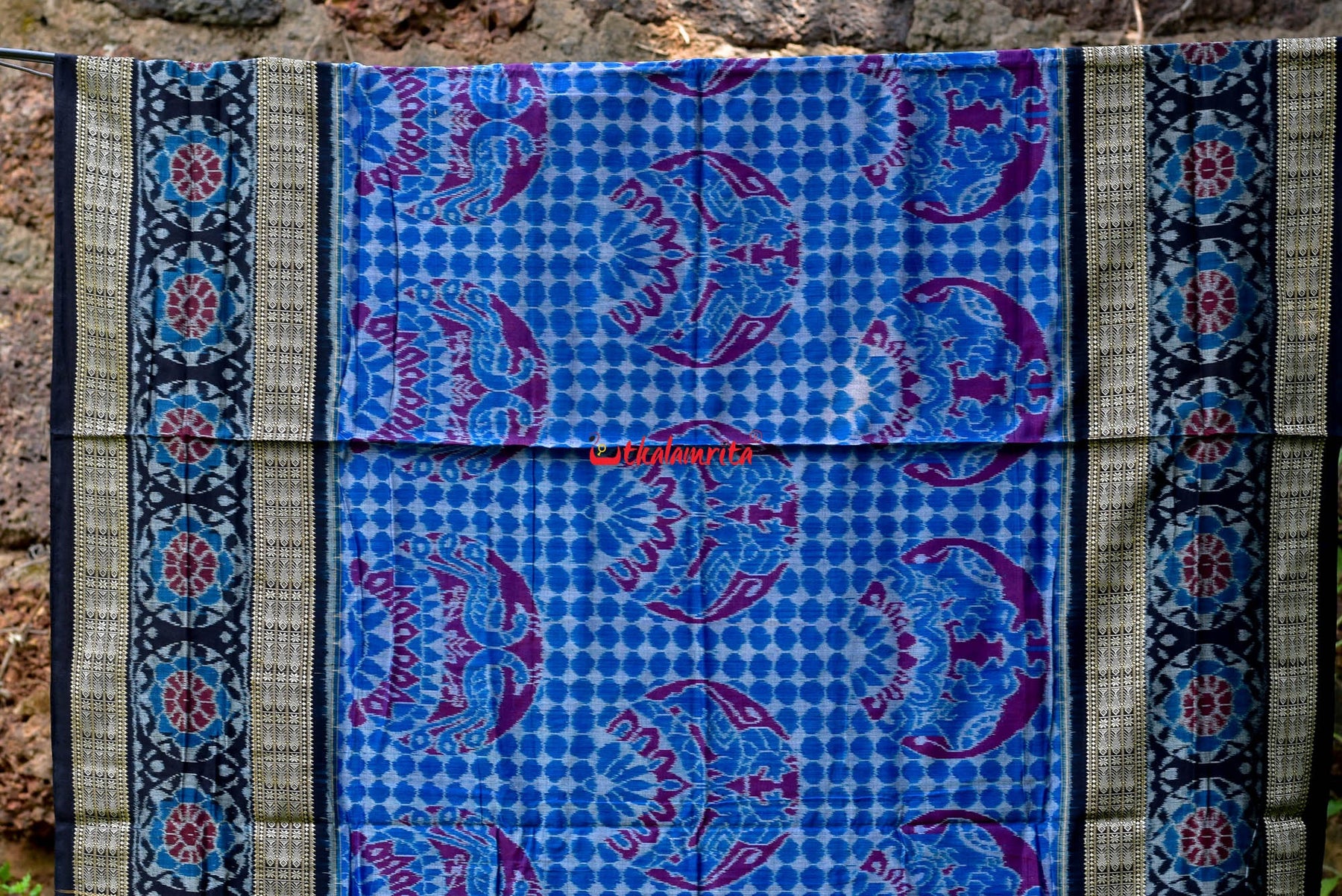 Peacocks Sambalpuri Bandha Cotton Saree