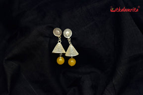 Conical Silver with Yellow Balls (Earring Tops)