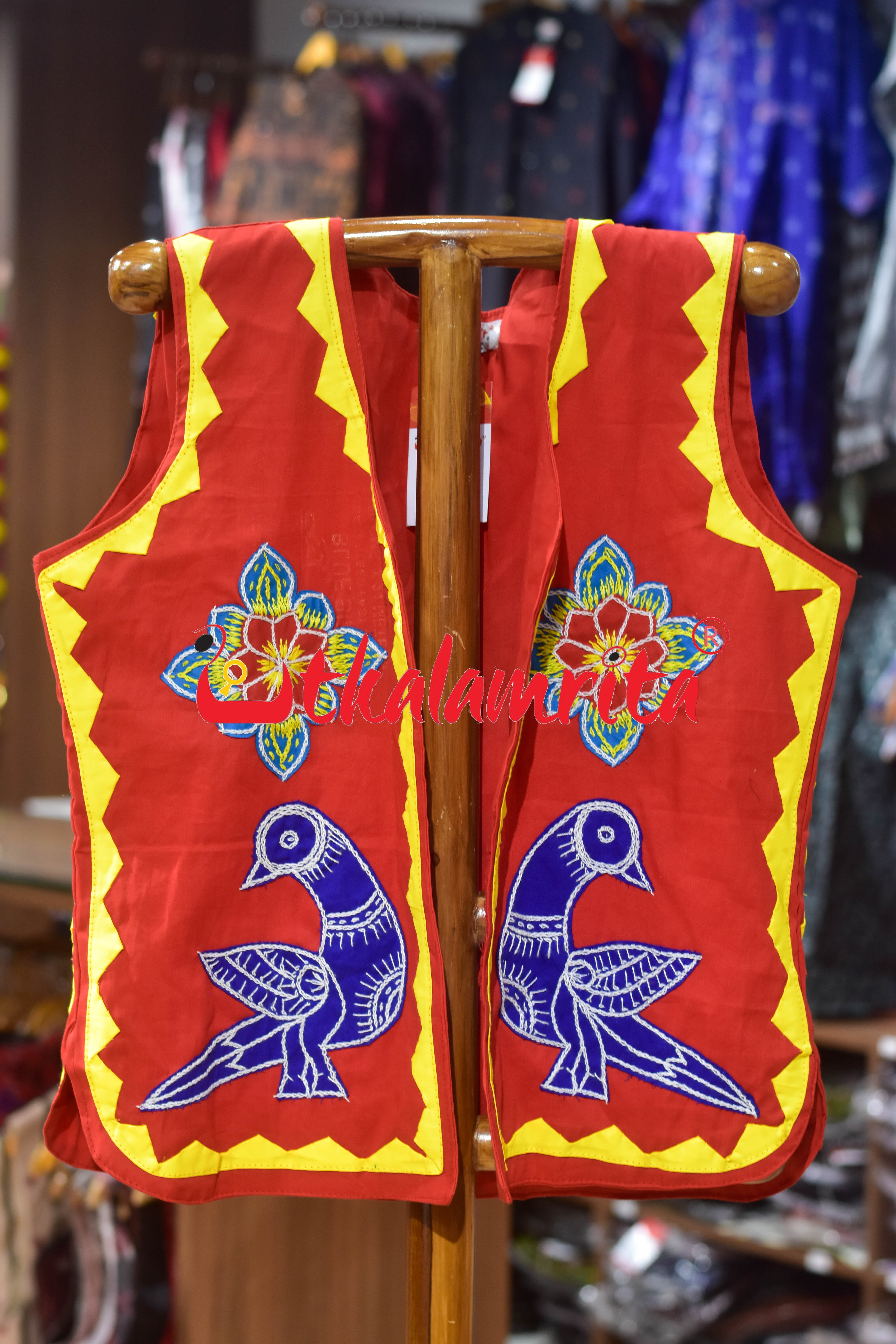 Red Blue Parrot Applique (Jacket)