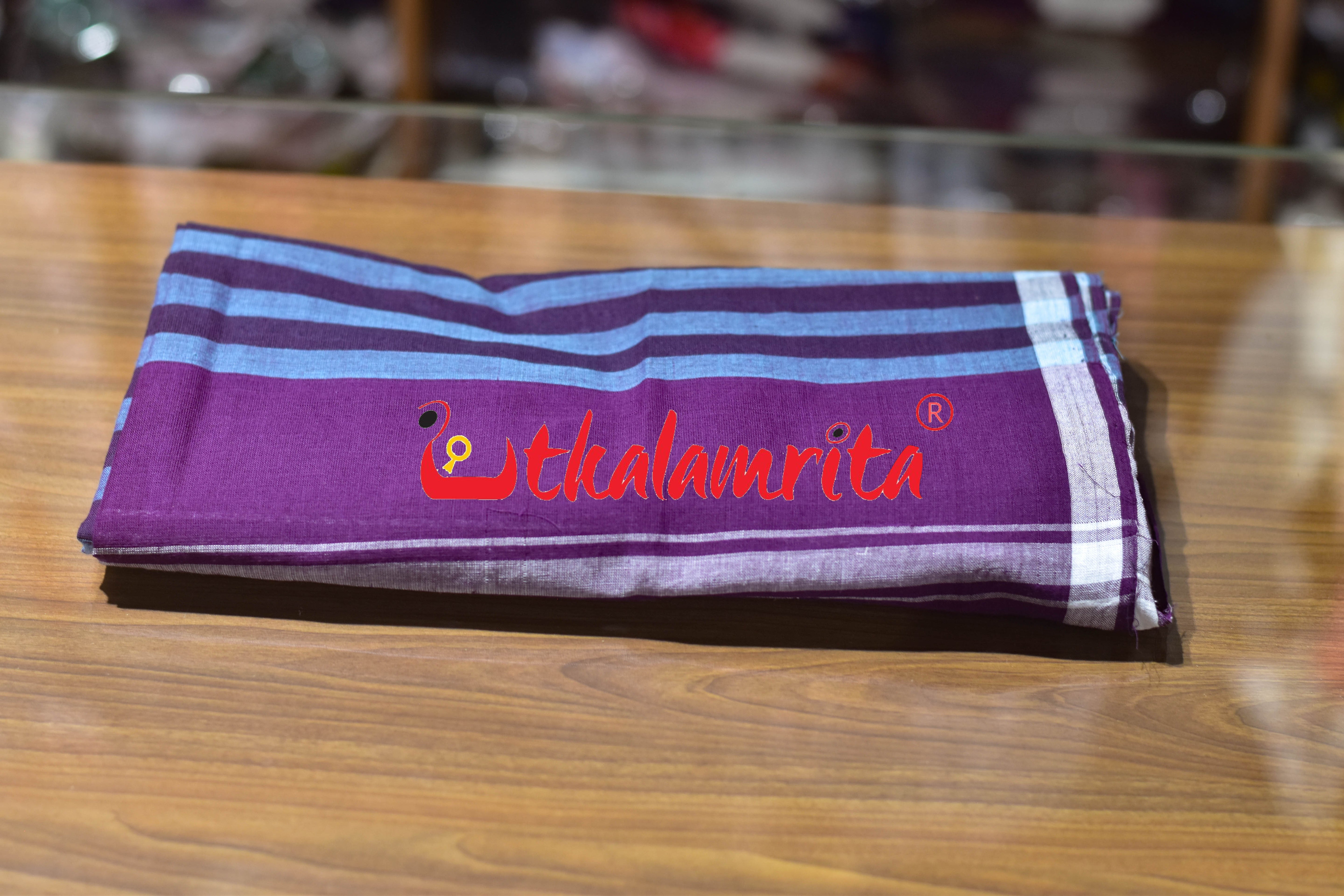 Ripe Plum Stripes Pittala Single Cotton (Lungi)