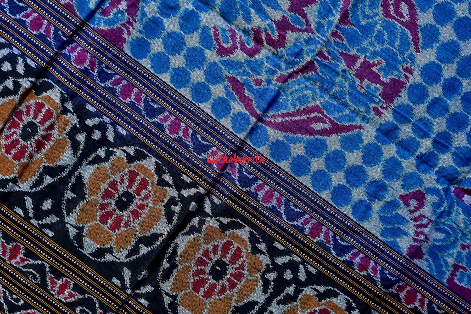 Peacocks Sambalpuri Bandha Cotton Saree