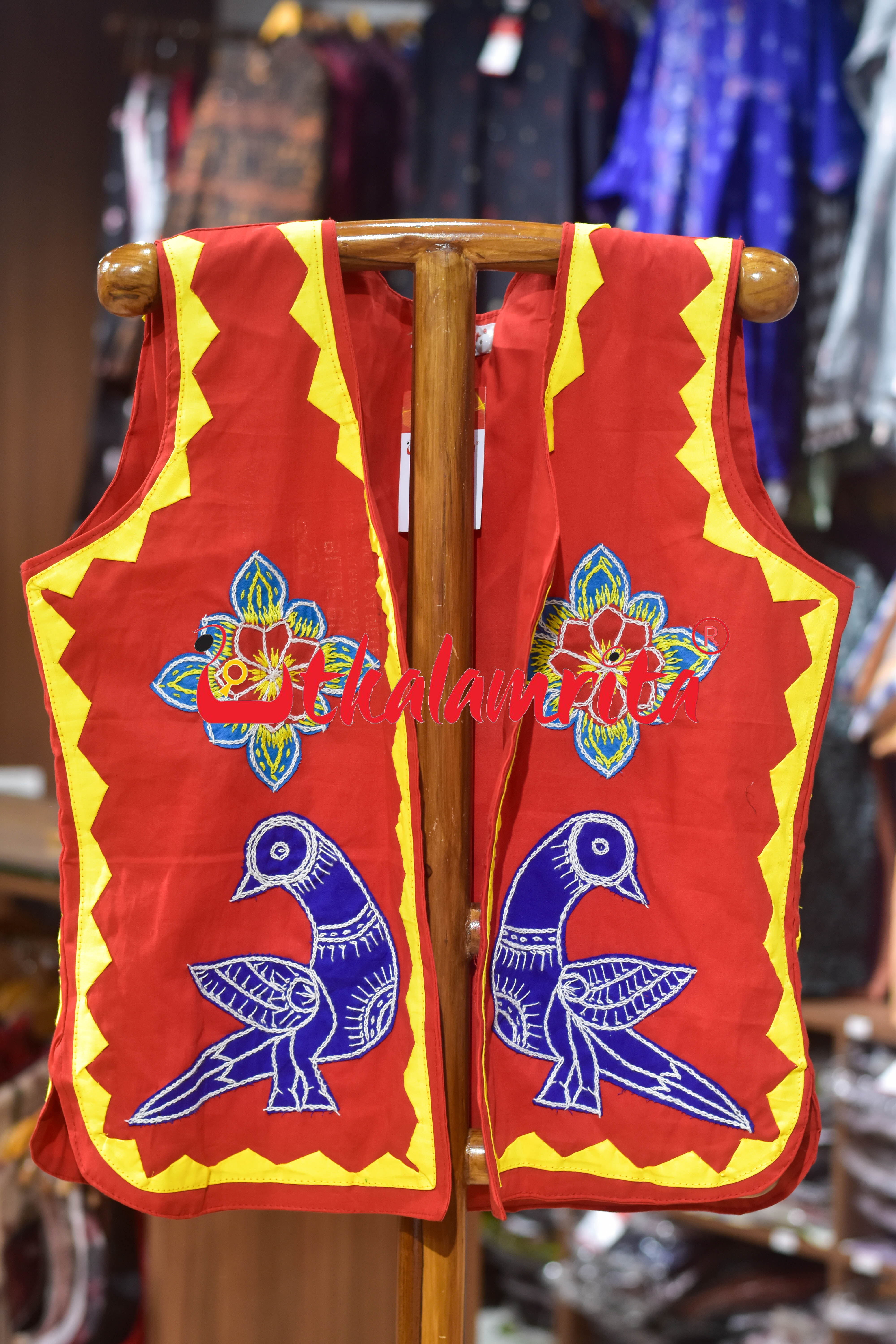 Red Blue Parrot Applique (Jacket)