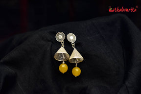 Conical Silver with Yellow Balls (Earring Tops)