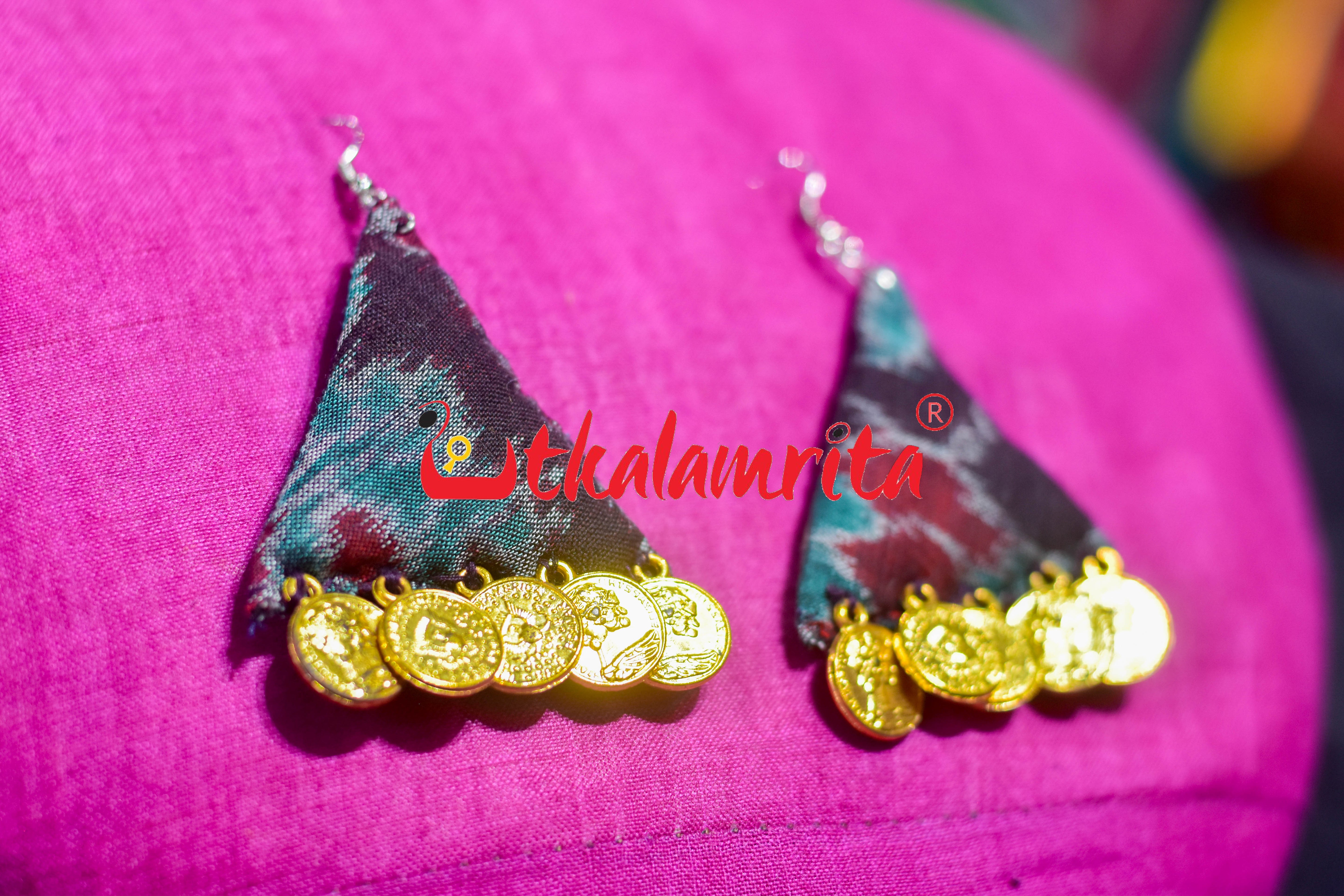 Black Golden Jhumka (Handloom Earrings)