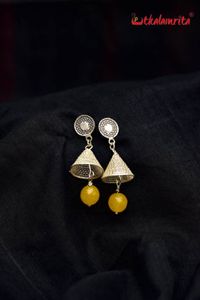 Conical Silver with Yellow Balls (Earring Tops)