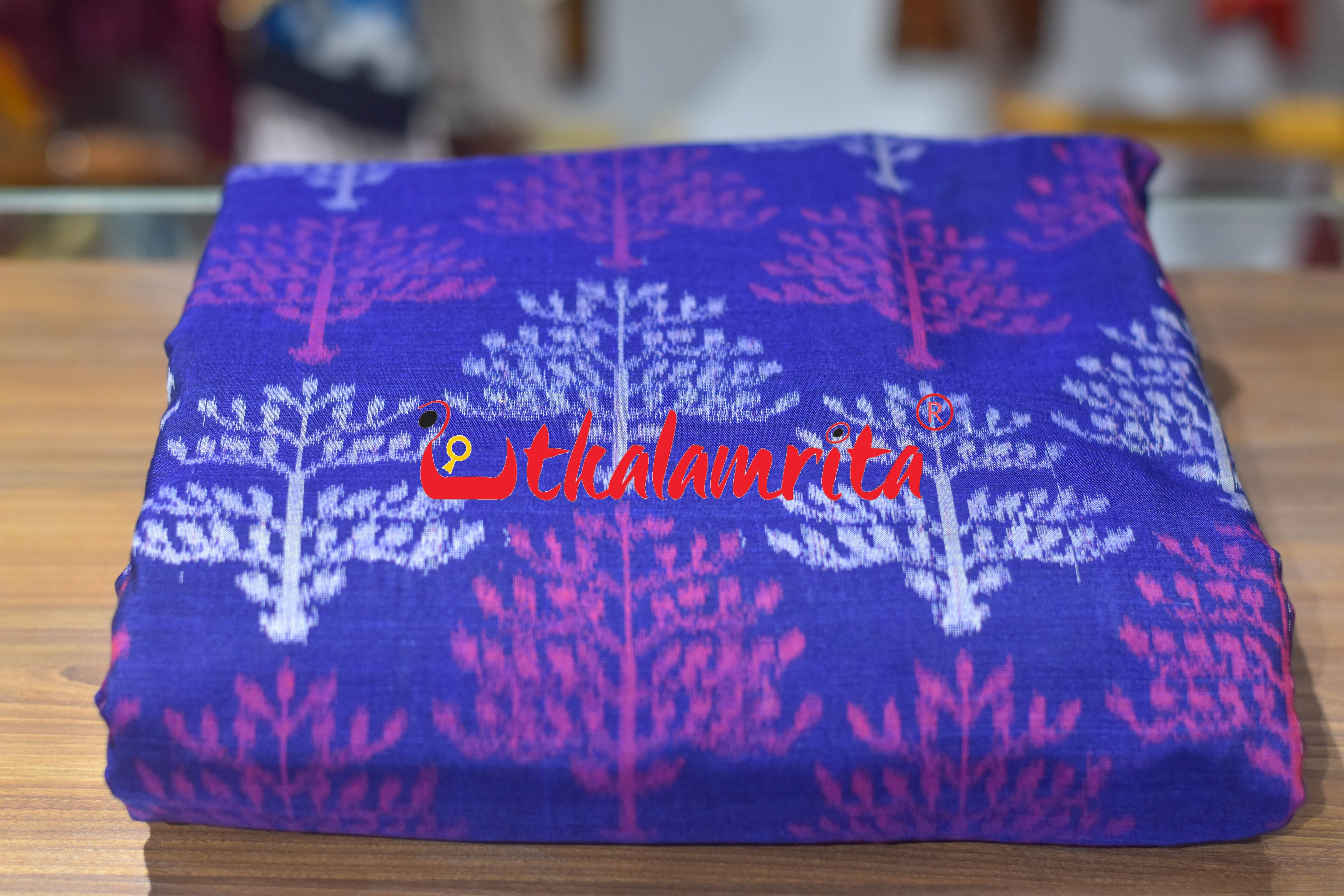 Blue Gachha Sambalpuri Cotton (Fabric)
