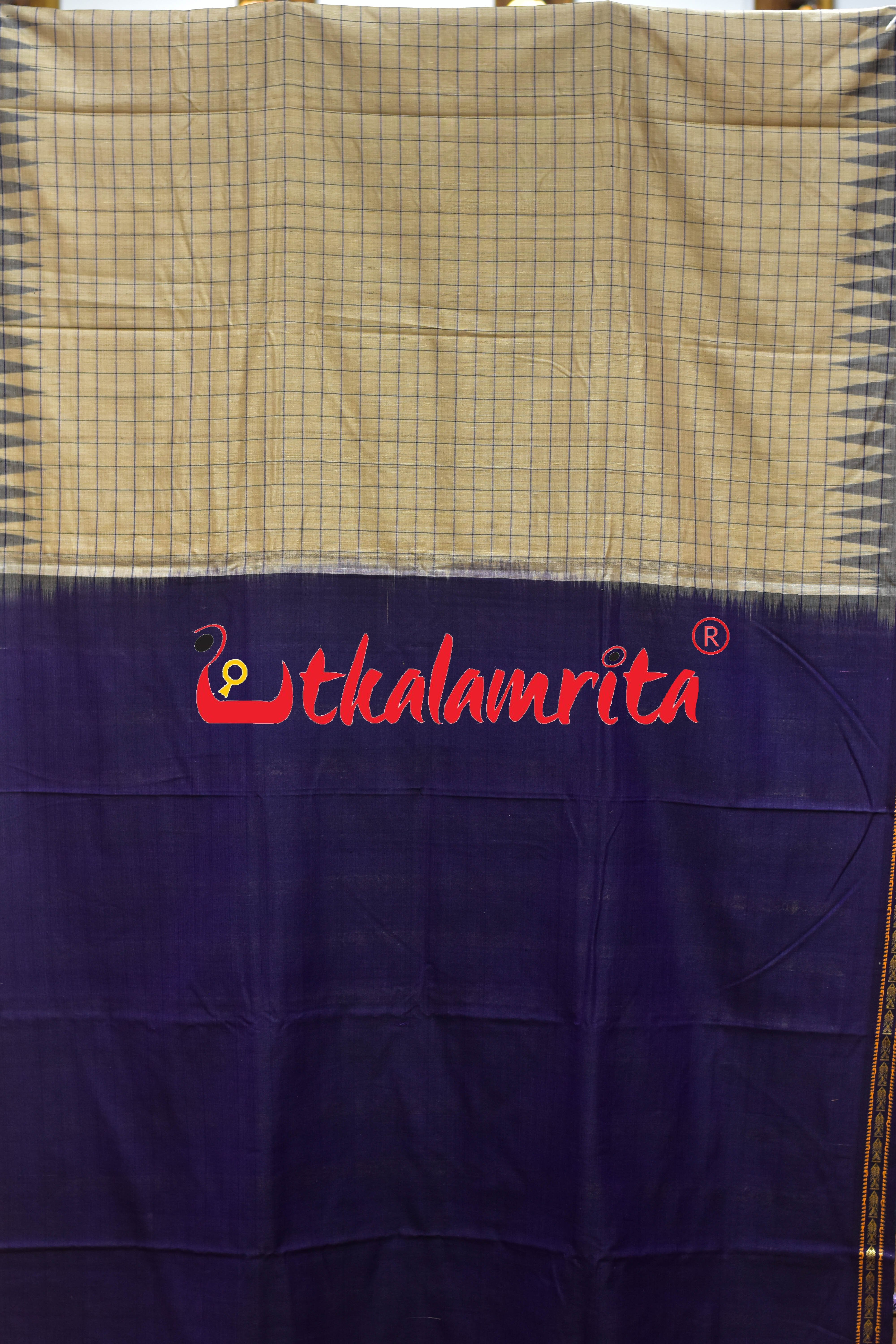 Bapta Cotton Gopalpur Tussar Body Checks Ghee Purple Saree