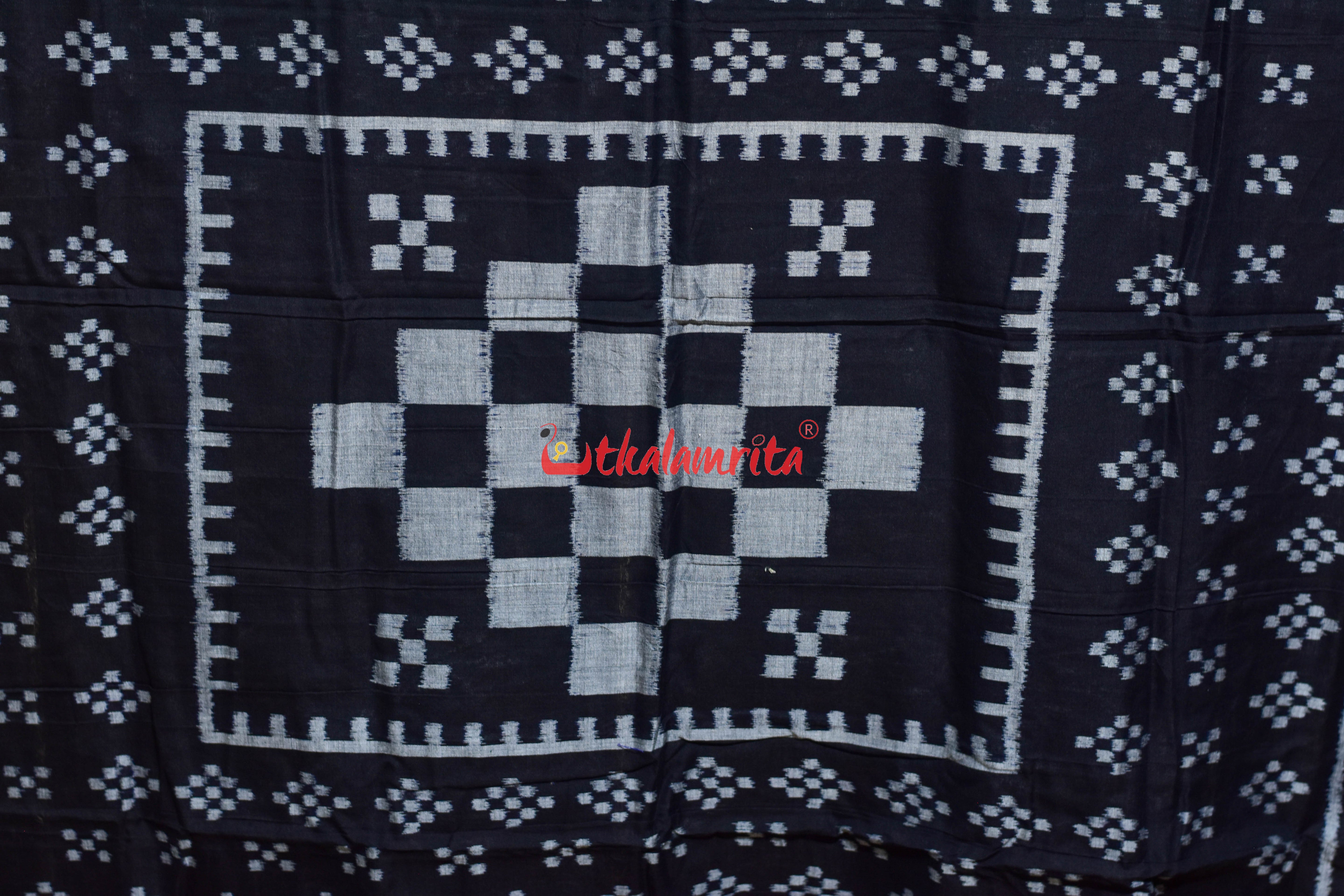 Gachha Green Black Khandua Cotton Saree