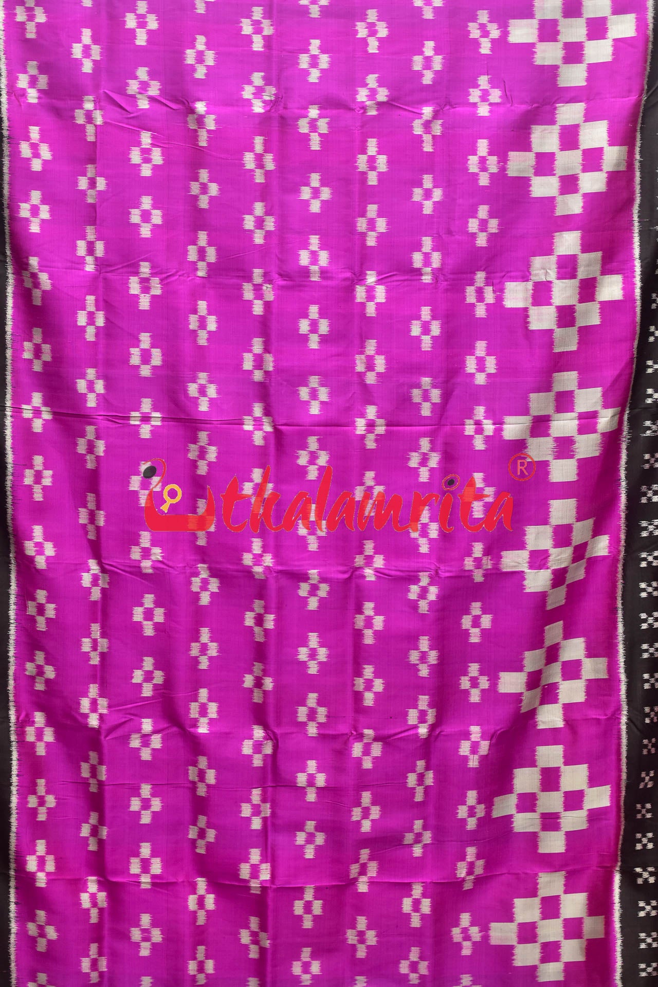 Pink Pasapali Design Khandua Silk Saree