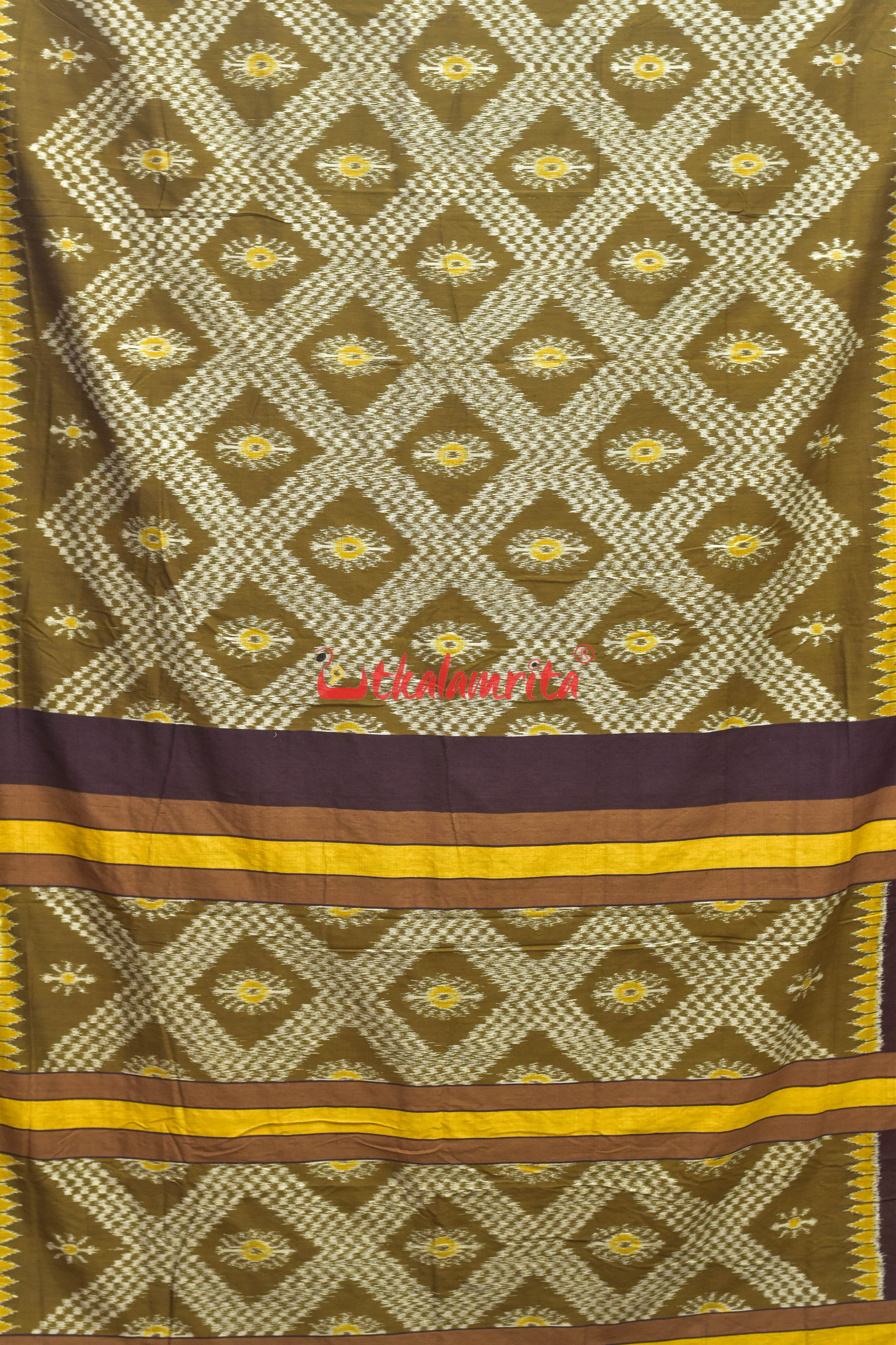 Mehendi Tarabali Eri Silk Khandua Silk Saree