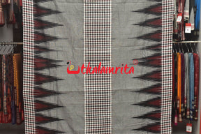 Kargil Middle Checks Grey Cotton Saree