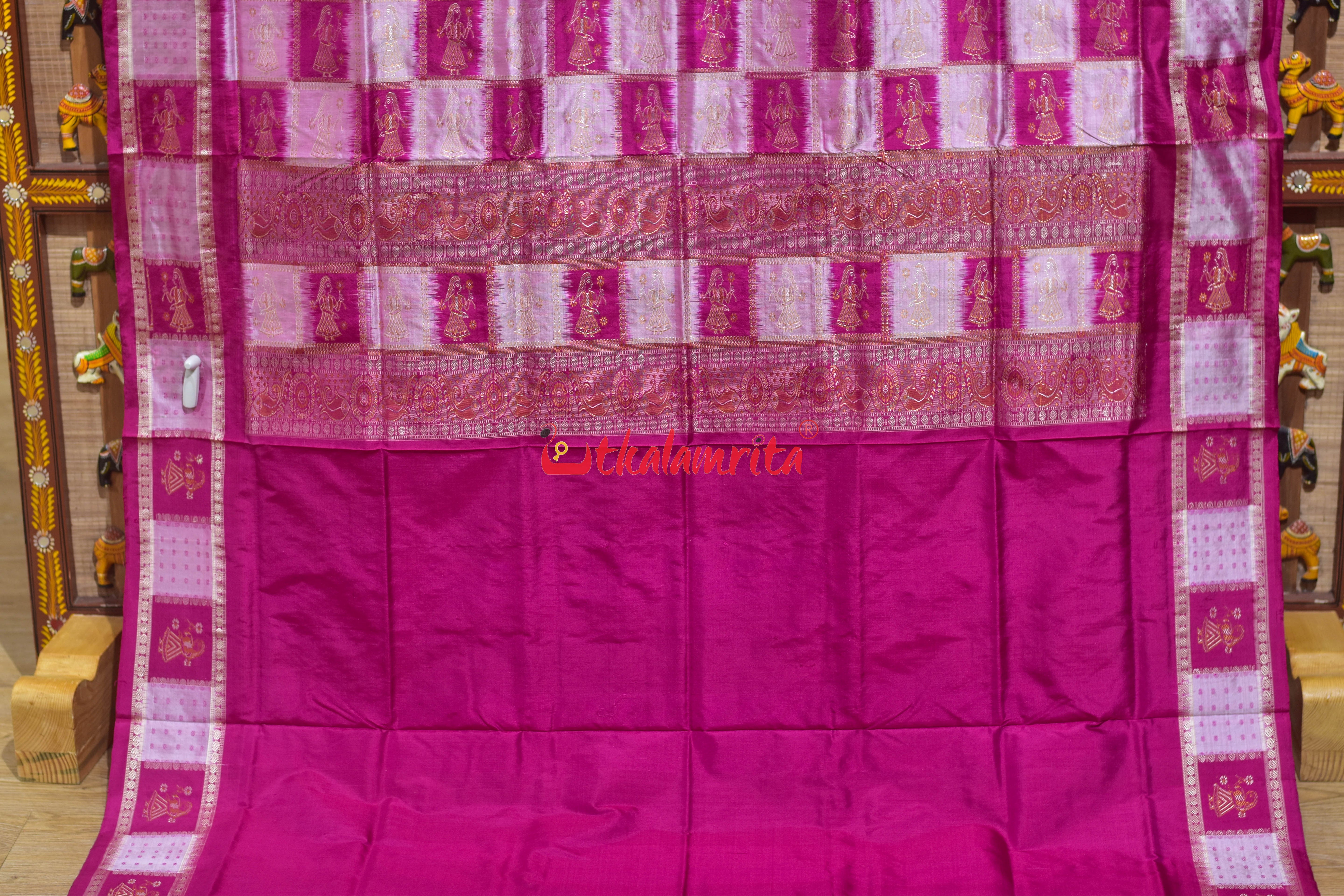 White Rani Doll Border Bomkai Silk Saree