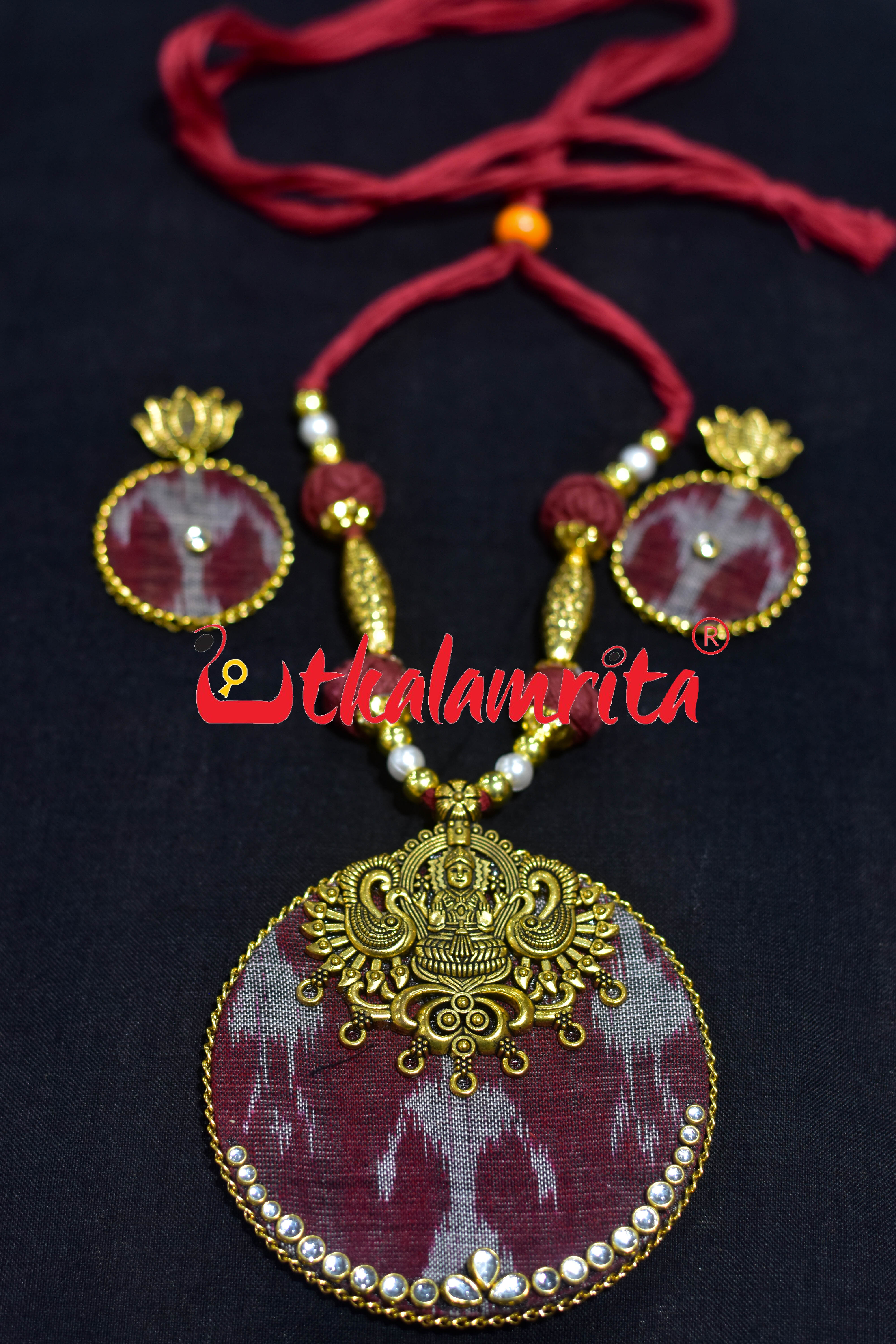 Maroon Tribals Golden Maa Lakhmi Necklace Set