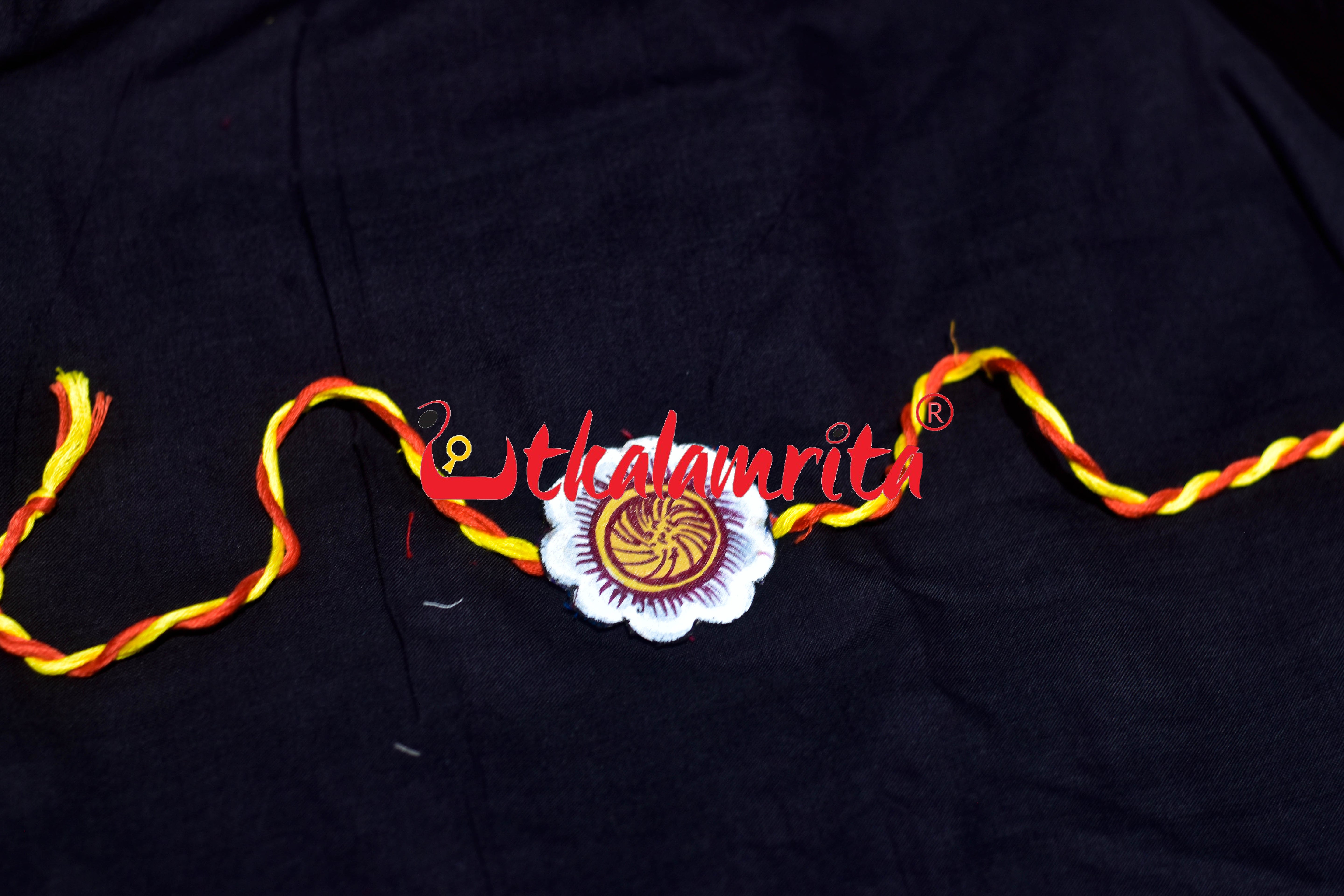 White Brown Pattachitra Rakhi
