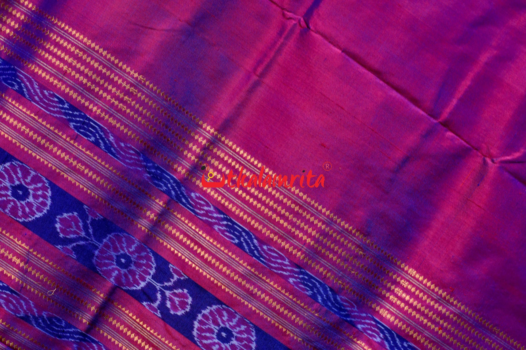 Haata Kumbha Dual Color Tissue Sambalpuri Silk Saree