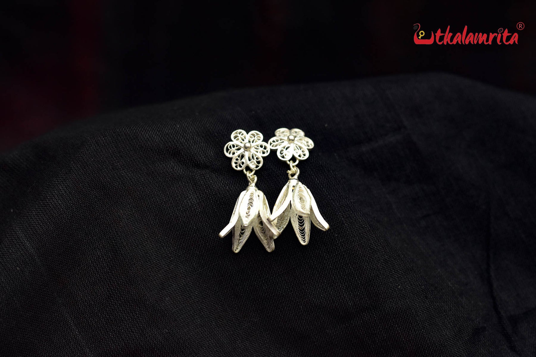 Silver Flower Petal (Earring Tops)