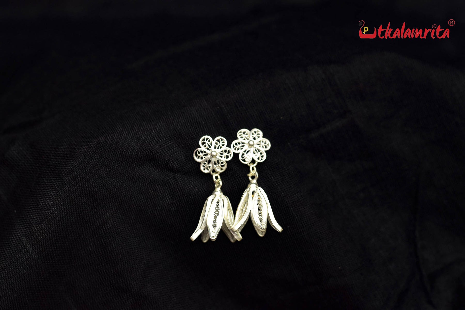 Silver Flower Petal (Earring Tops)